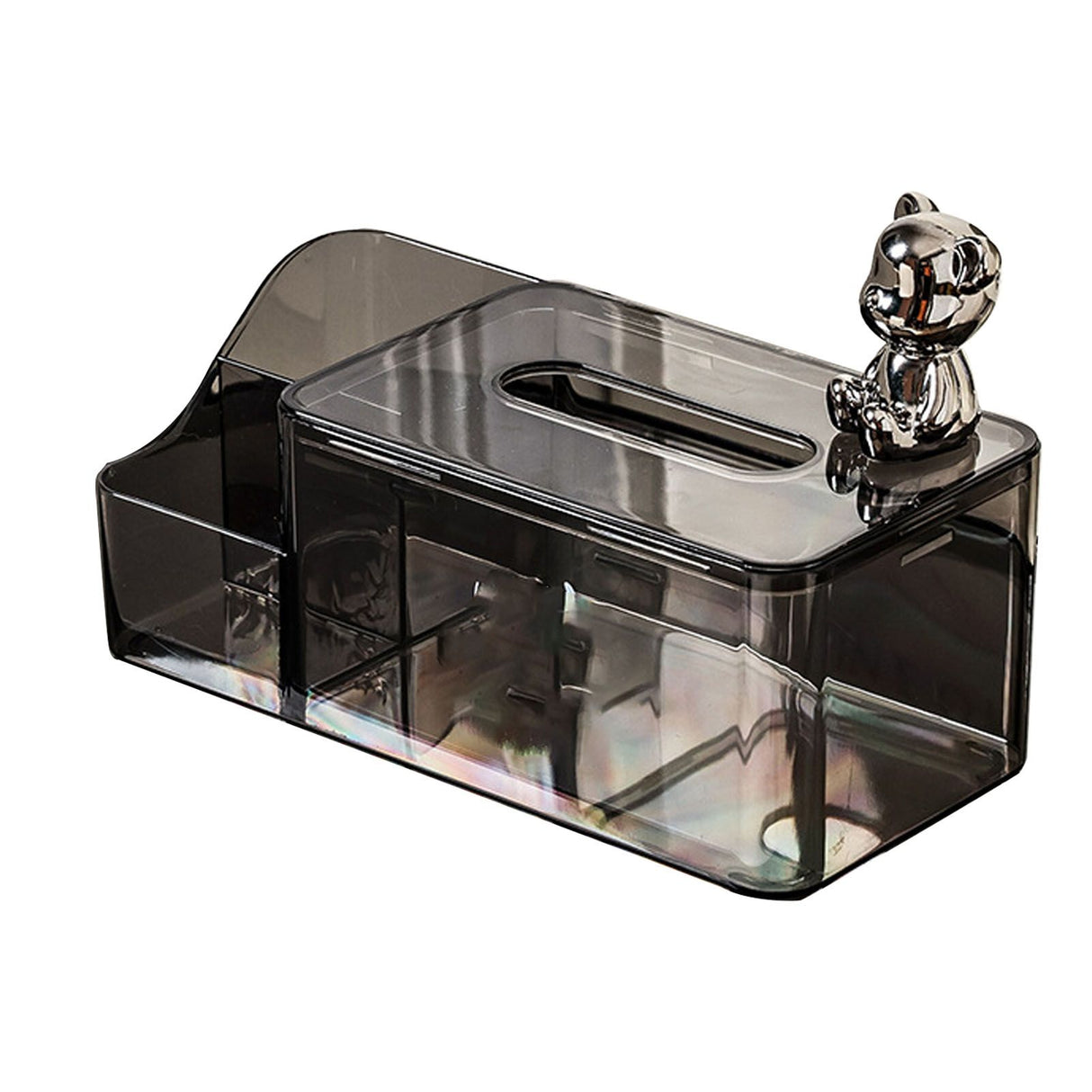 Tissue Storage Box Beautiful Easy To Access Grey Plastic Tissue Box Holder for Room Decoration Medium