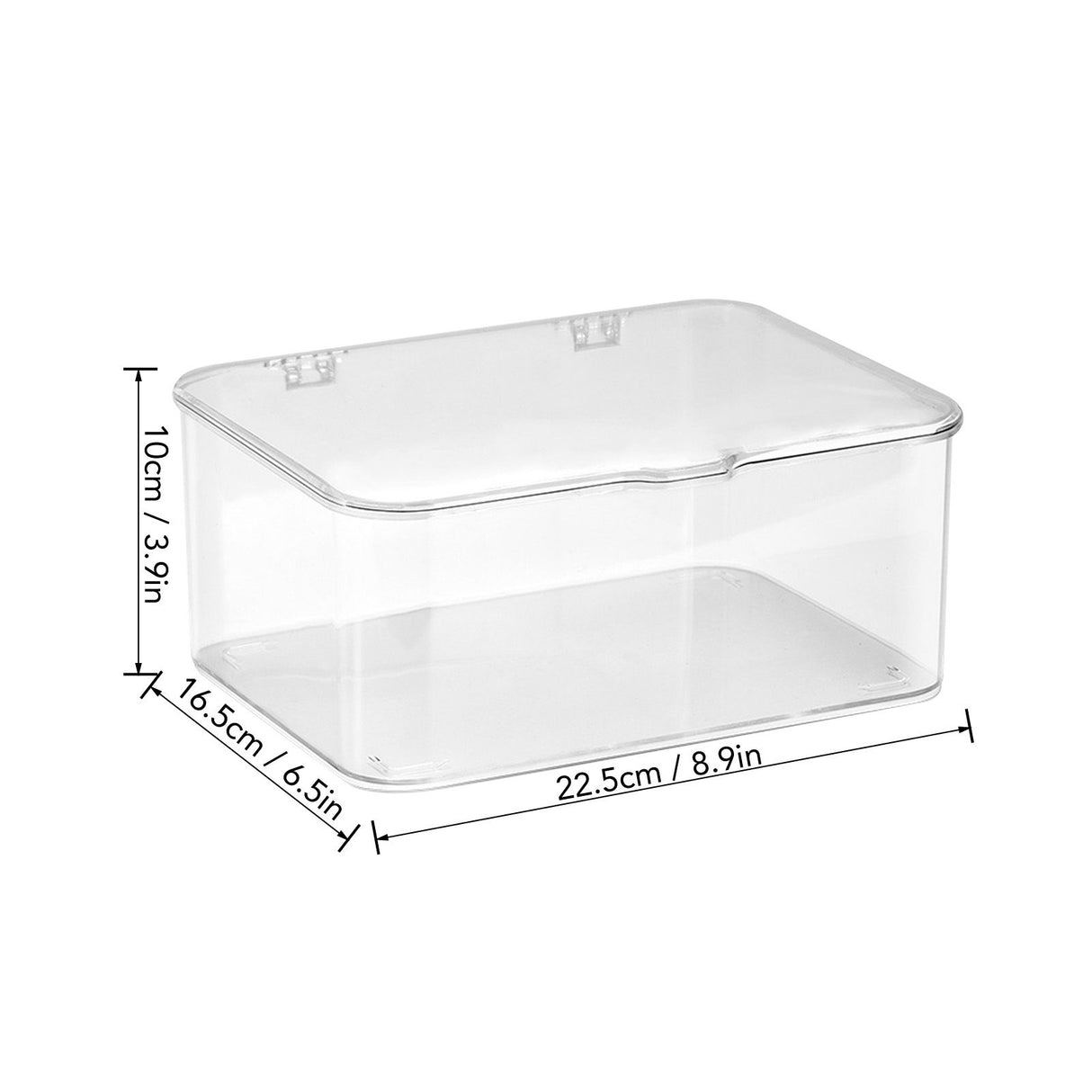 Desk Storage Box Plastic Large Capacity Dustproof Multi Functional Phone Case Storage Holder with Lid Transparent