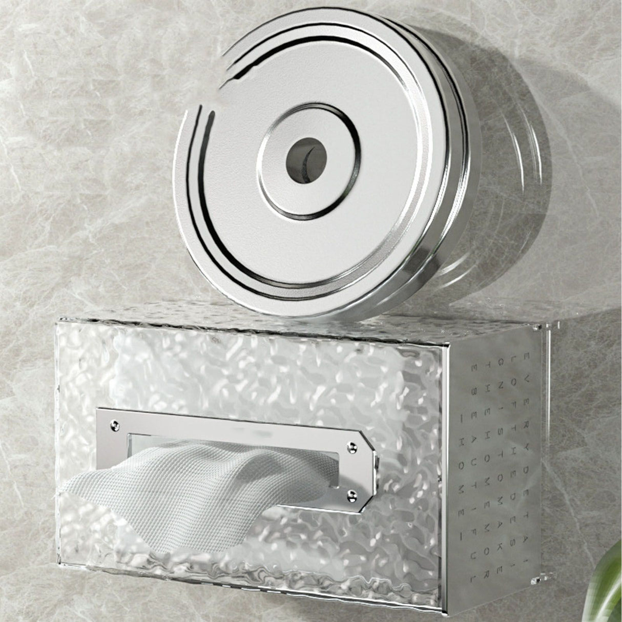 Napkin Paper Holder Box Space Saving Home Decoration Rugged Wall Mounted Tissue Box for Living Room Bedroom Transparent Silver