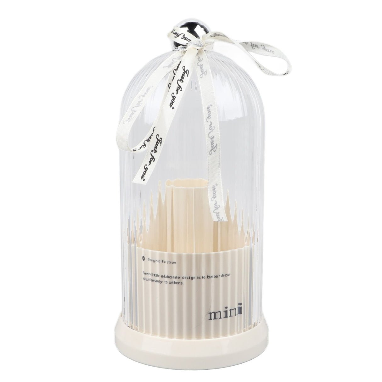 Makeup Brush Storage Holder 360 Degree Rotatable Makeup Organizer Dustproof Waterproof Holder for Lipstick Cosmetic Milky White