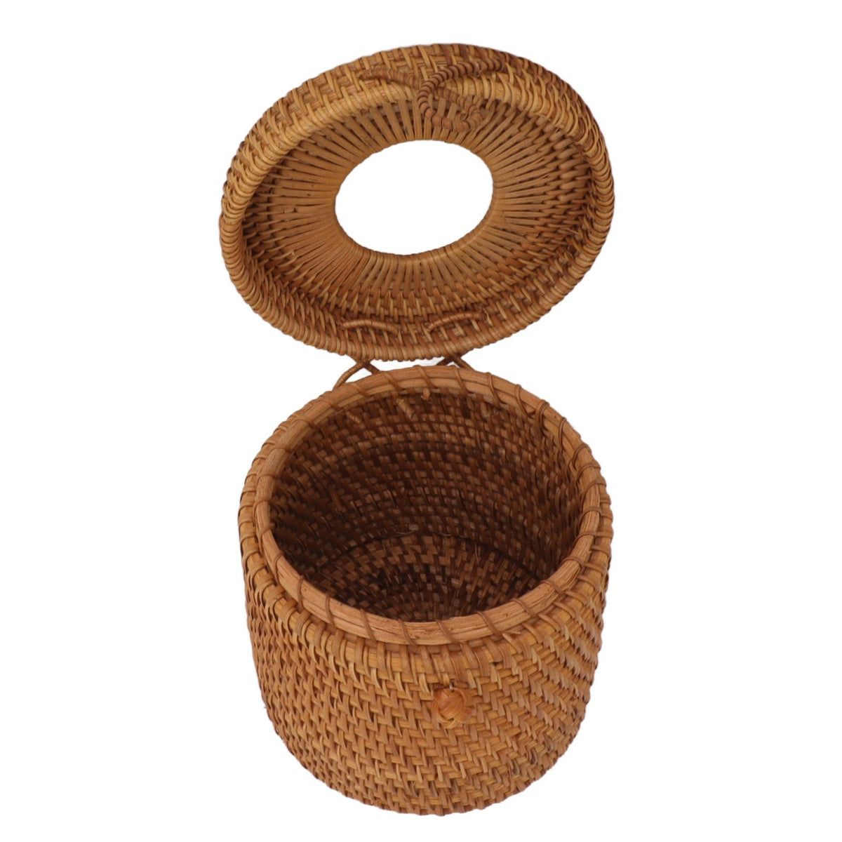 Rectangular Rattan Tissue Box Cover Rattan Woven Tissue Box Holder for Bathroom Organizer Countertop Bedroom Living Room Car Office Cylinder Style