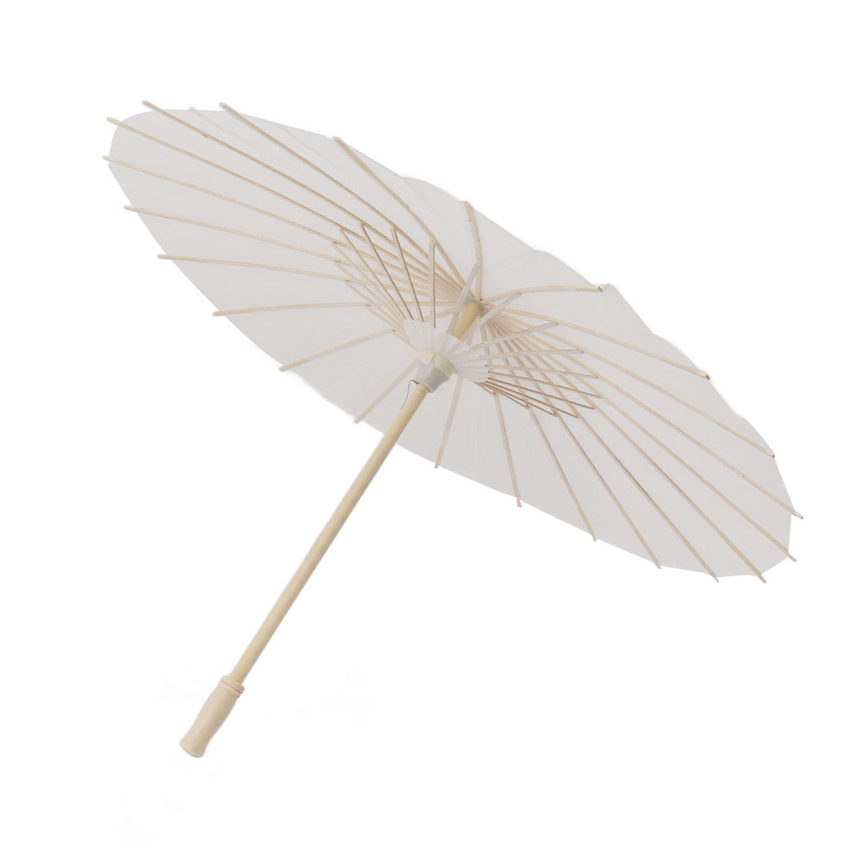 Kids Paper Parasol Bamboo and Paper Chinese Style Elegant White DIY Paper Umbrellas for Decoration 58cm/22.8in