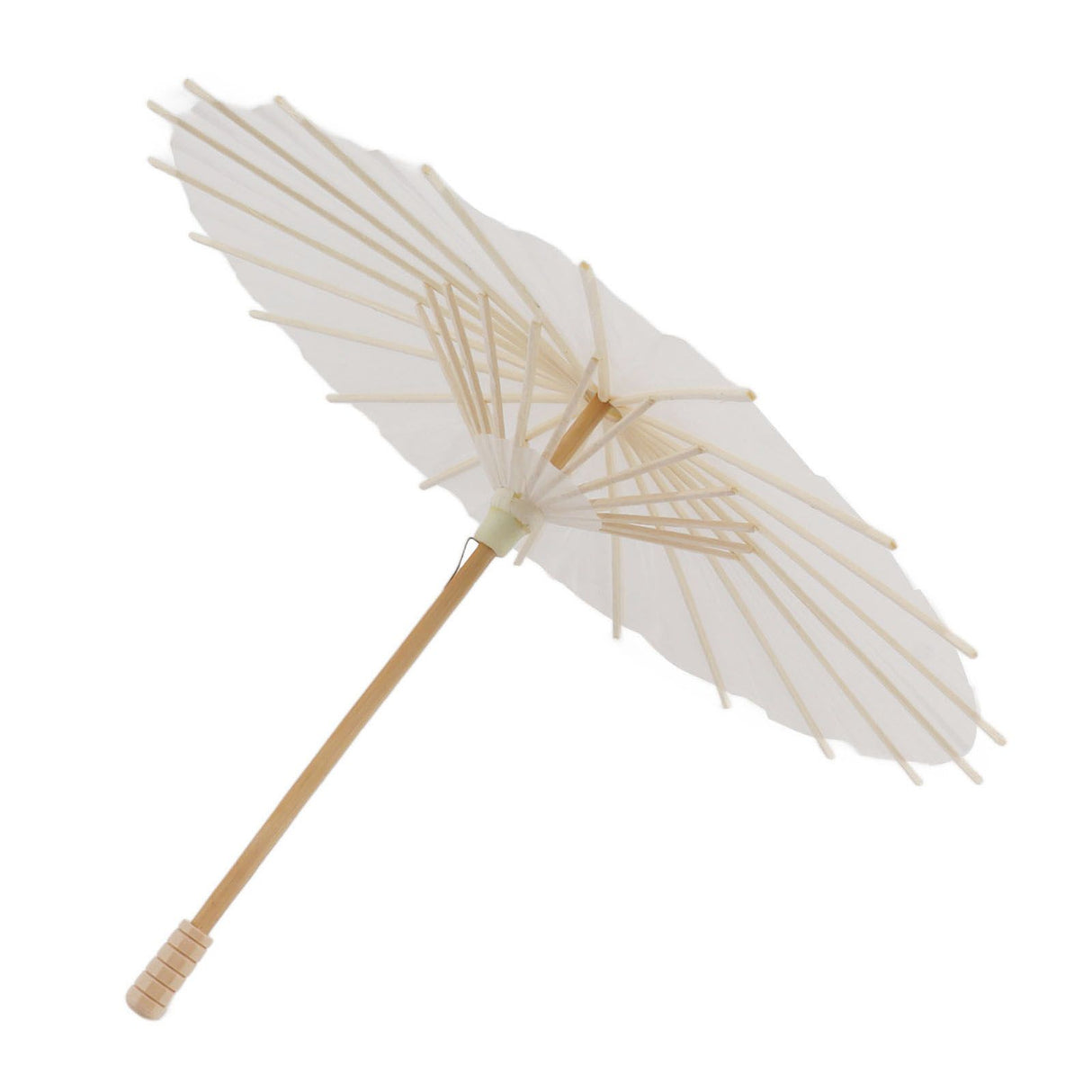Kids Paper Parasol Bamboo and Paper Chinese Style Elegant White DIY Paper Umbrellas for Decoration 28cm/11in