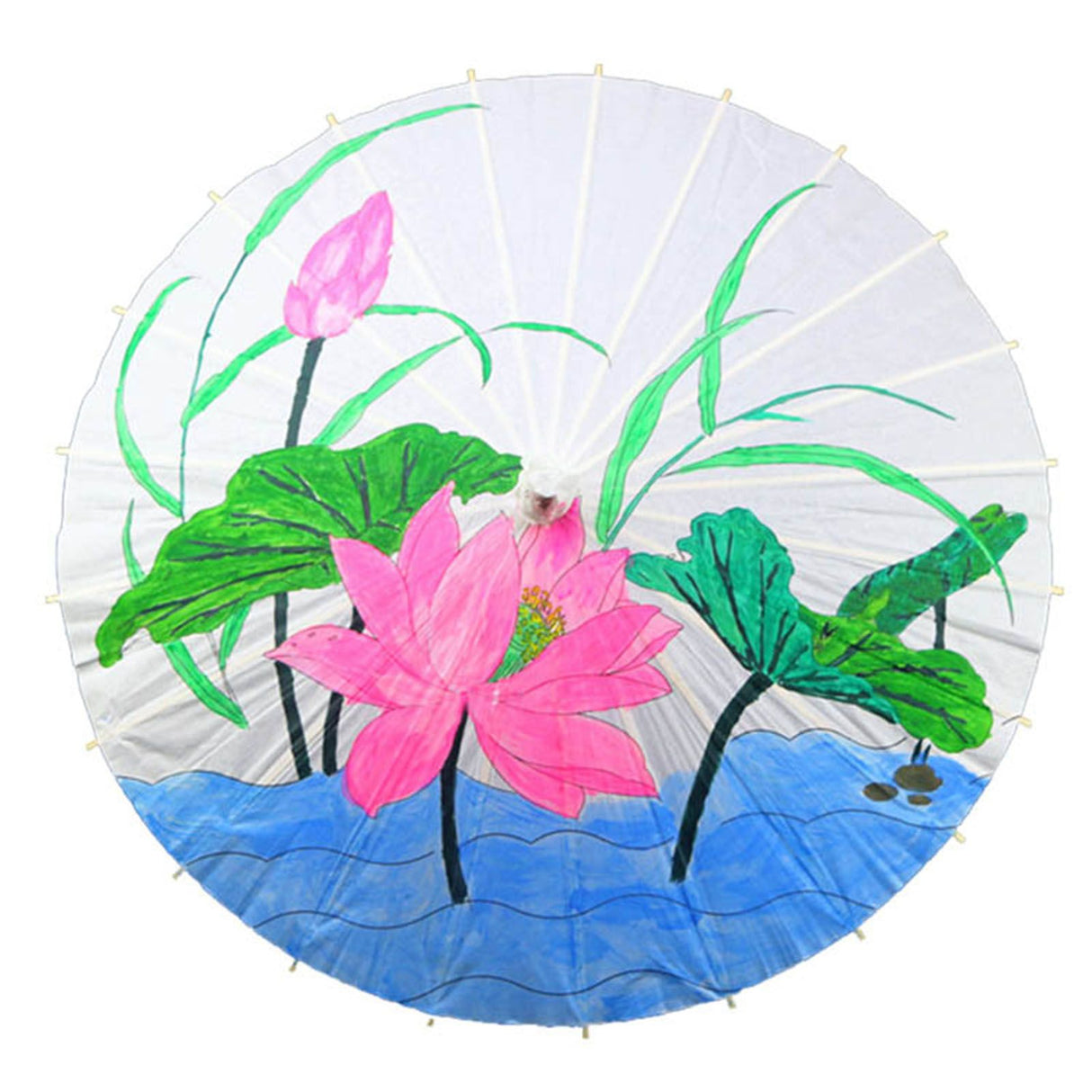 Kids Paper Parasol Bamboo and Paper Chinese Style Elegant White DIY Paper Umbrellas for Decoration 28cm/11in