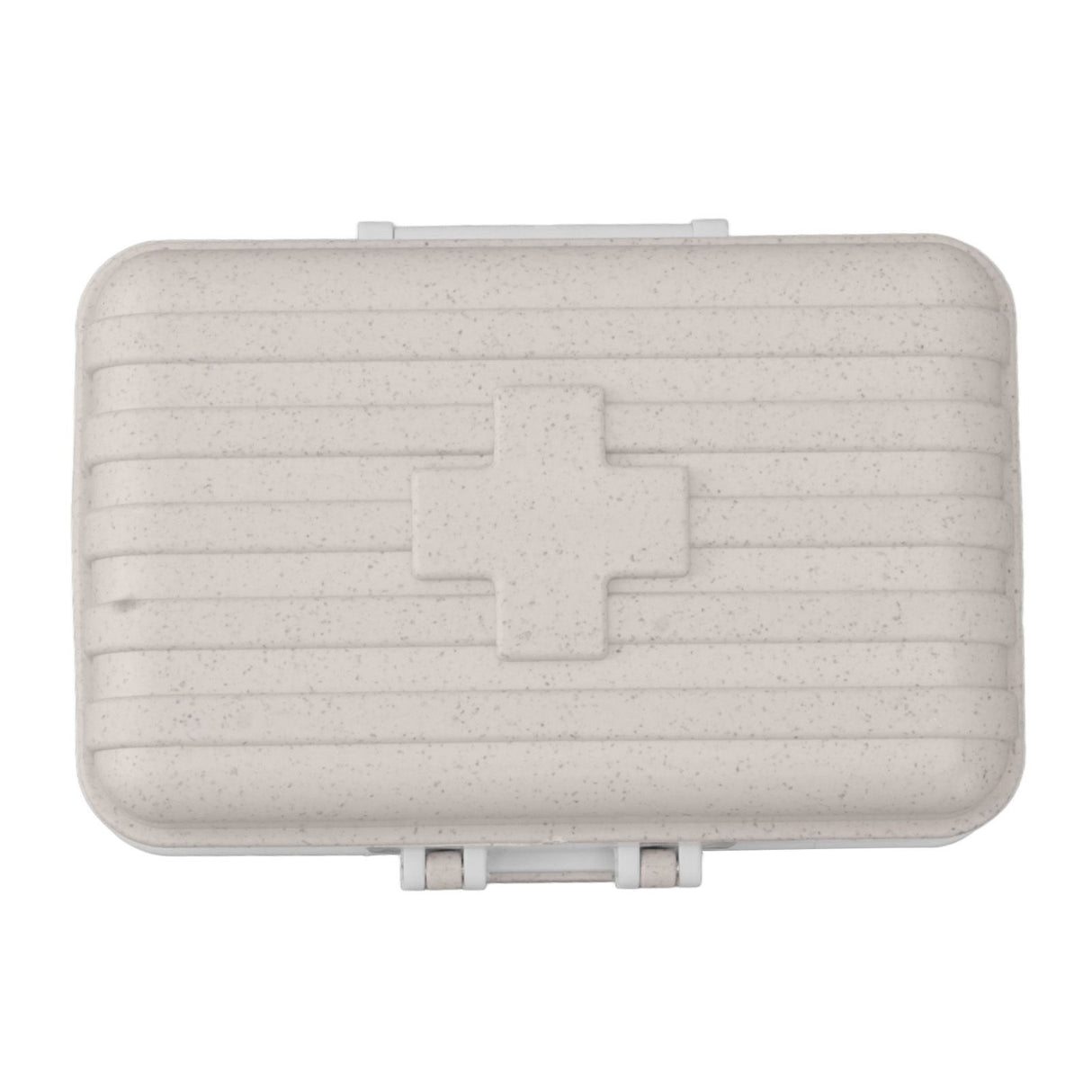 Mini Medicine Box 6 Compartments Luggage Design Tight Sealing Plastic Medicine Container for Pocket Travel Beige