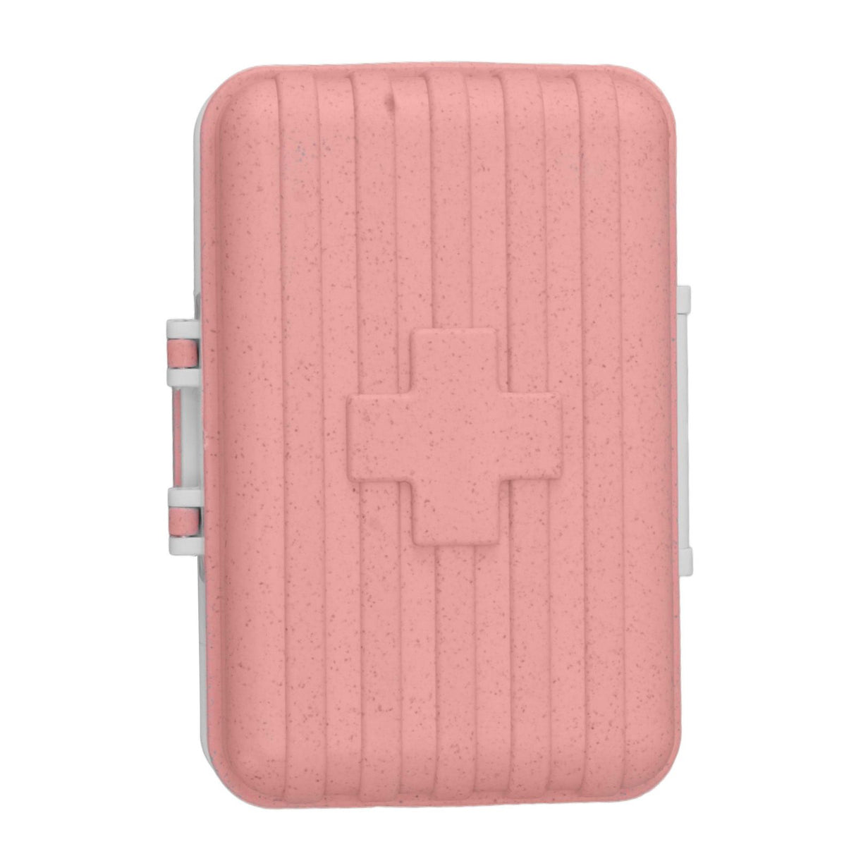 Mini Medicine Box 6 Compartments Luggage Design Tight Sealing Plastic Medicine Container for Pocket Travel Pink