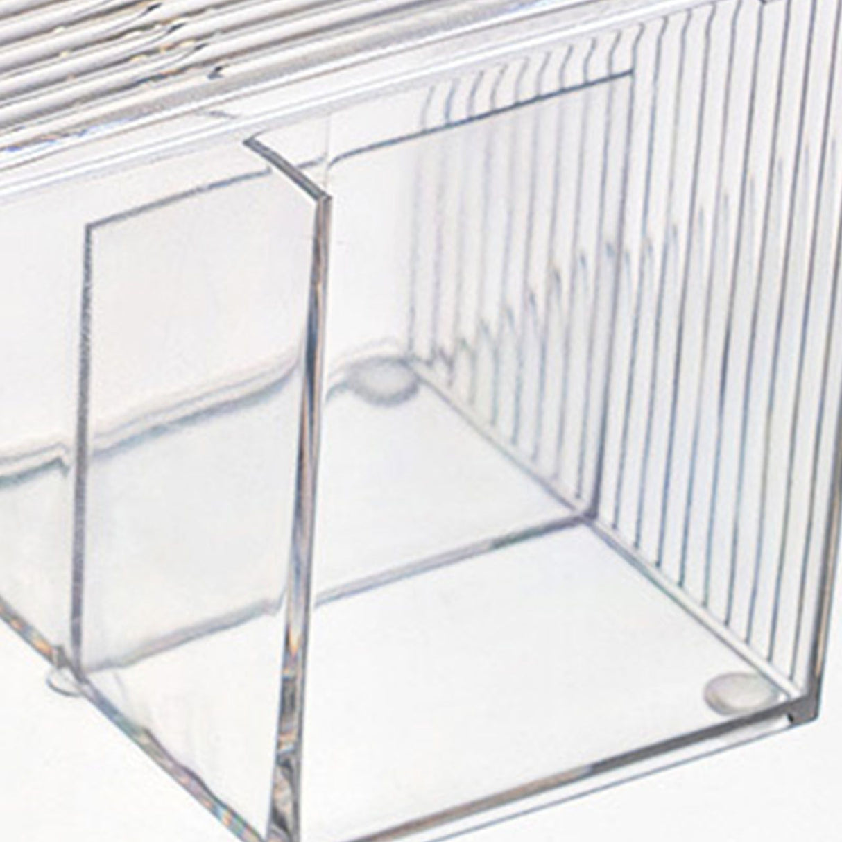 Cotton Pad Storage Box Swab Container Holder Transparent with Lid Grid for Cosmetics Desktop Decoration