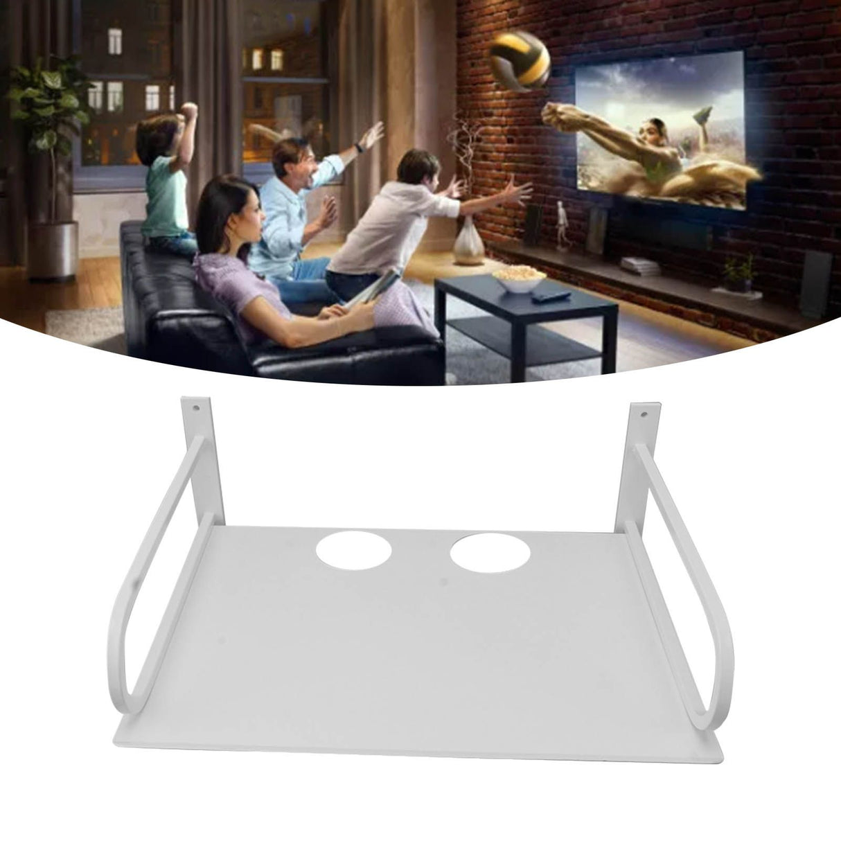 Wall Mounted Projector Shelf Aluminum Floating Projector Shelves for Router TV Box DVD Player Cable Box White