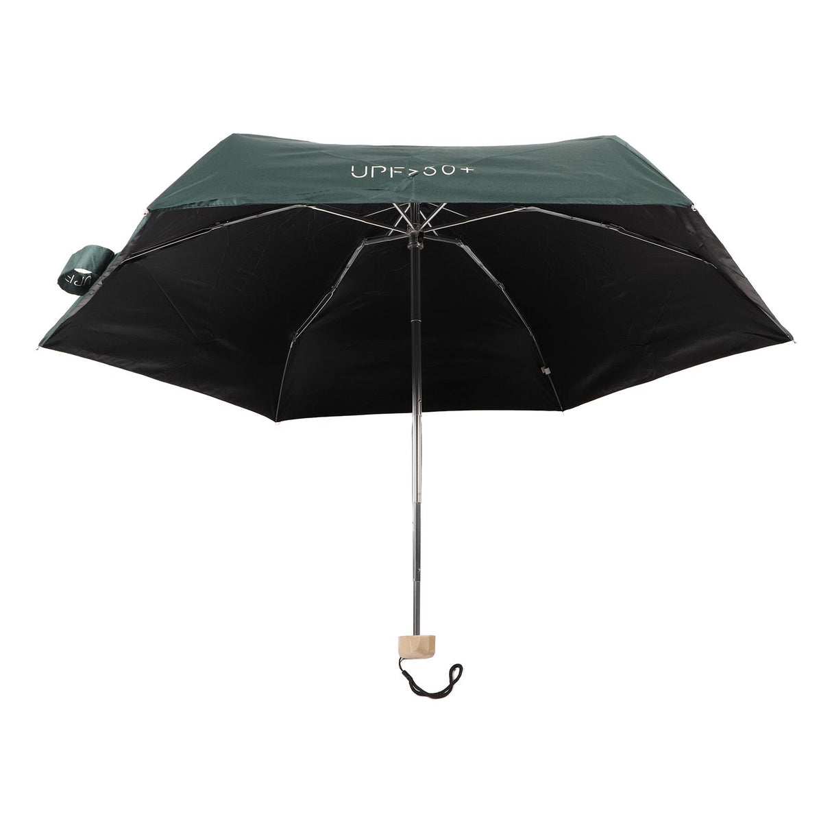 6 Ribs Umbrella Sun Protection UPF50 Impact Cloth Portable Folding Umbrella for Sunny Rainy Dark Green