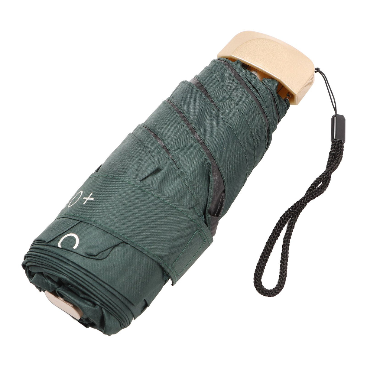 6 Ribs Umbrella Sun Protection UPF50 Impact Cloth Portable Folding Umbrella for Sunny Rainy Dark Green