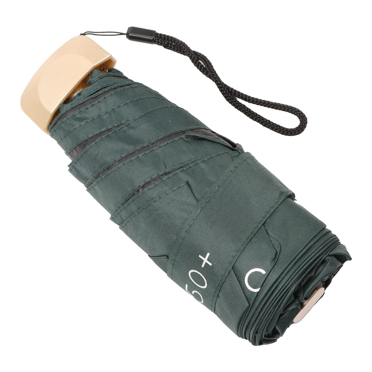 6 Ribs Umbrella Sun Protection UPF50 Impact Cloth Portable Folding Umbrella for Sunny Rainy Dark Green