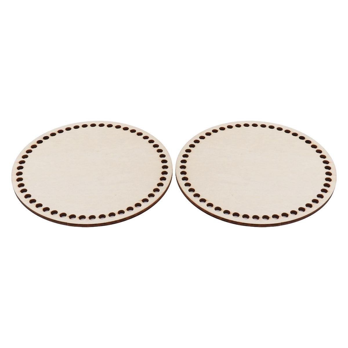2 Pcs Wooden Crochet Bag Bottom Rounded Crochet Basket Wood Base for DIY Basket Bags