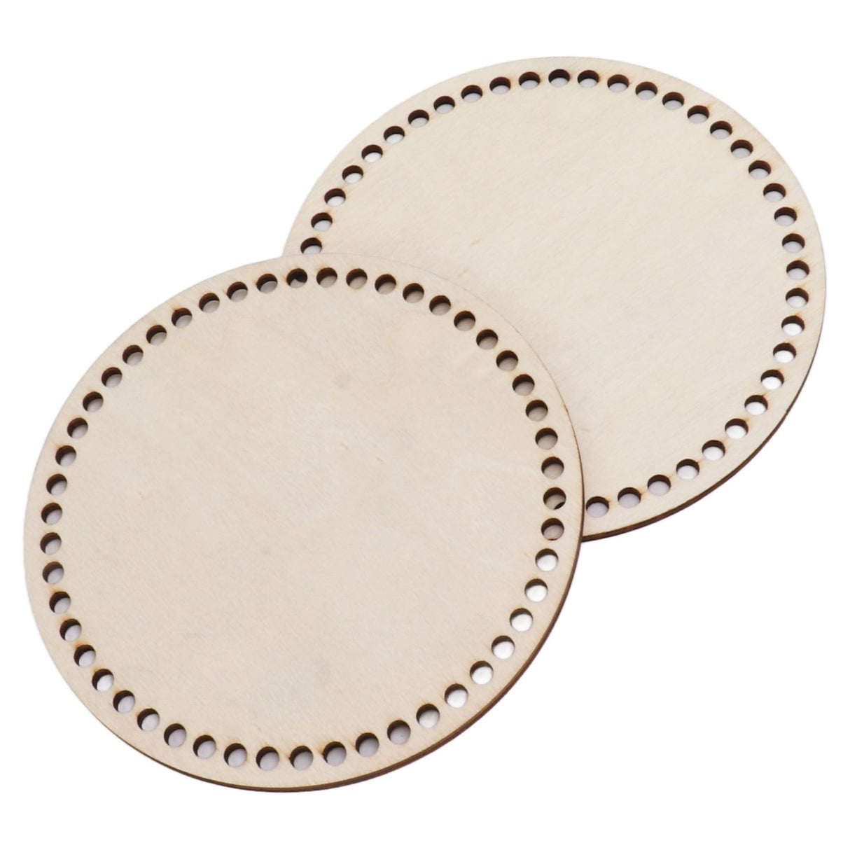 2 Pcs Wooden Crochet Bag Bottom Rounded Crochet Basket Wood Base for DIY Basket Bags