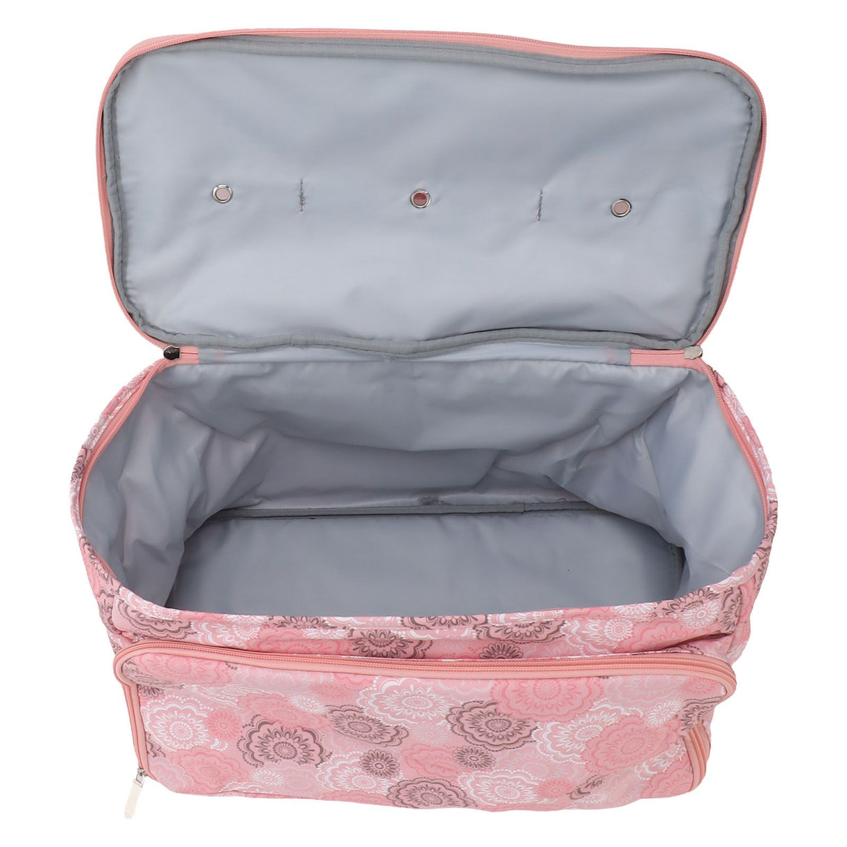 Knitting Bag Pink Oxford Cloth DIY Multifunctional Portable Crochet Holder Bag with Dividers for Knitting Needles Yarn Balls Sewing Supplies