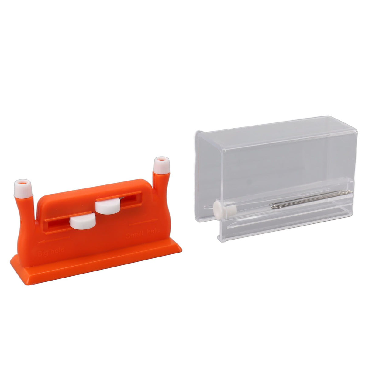 Auto Needle Threader Home Hand Sewing Automatic Thread Device with 5 Needles for The Aged Utilities Cross Stitch Orange
