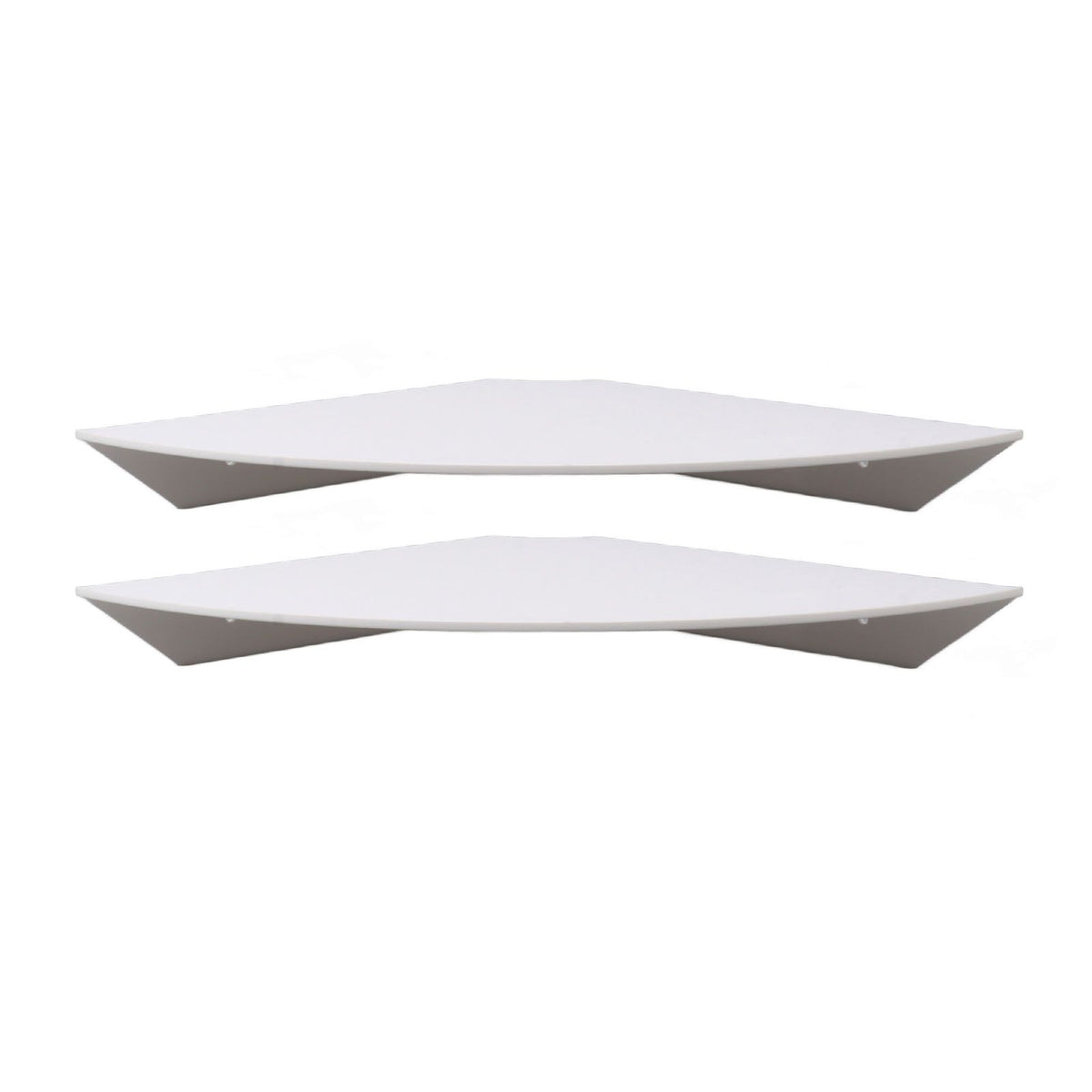 2pcs Wall Mount Floating Corner Shelves Quarter Round Hanging Corner Shelves for Bedrooms Living Rooms Shower Room White