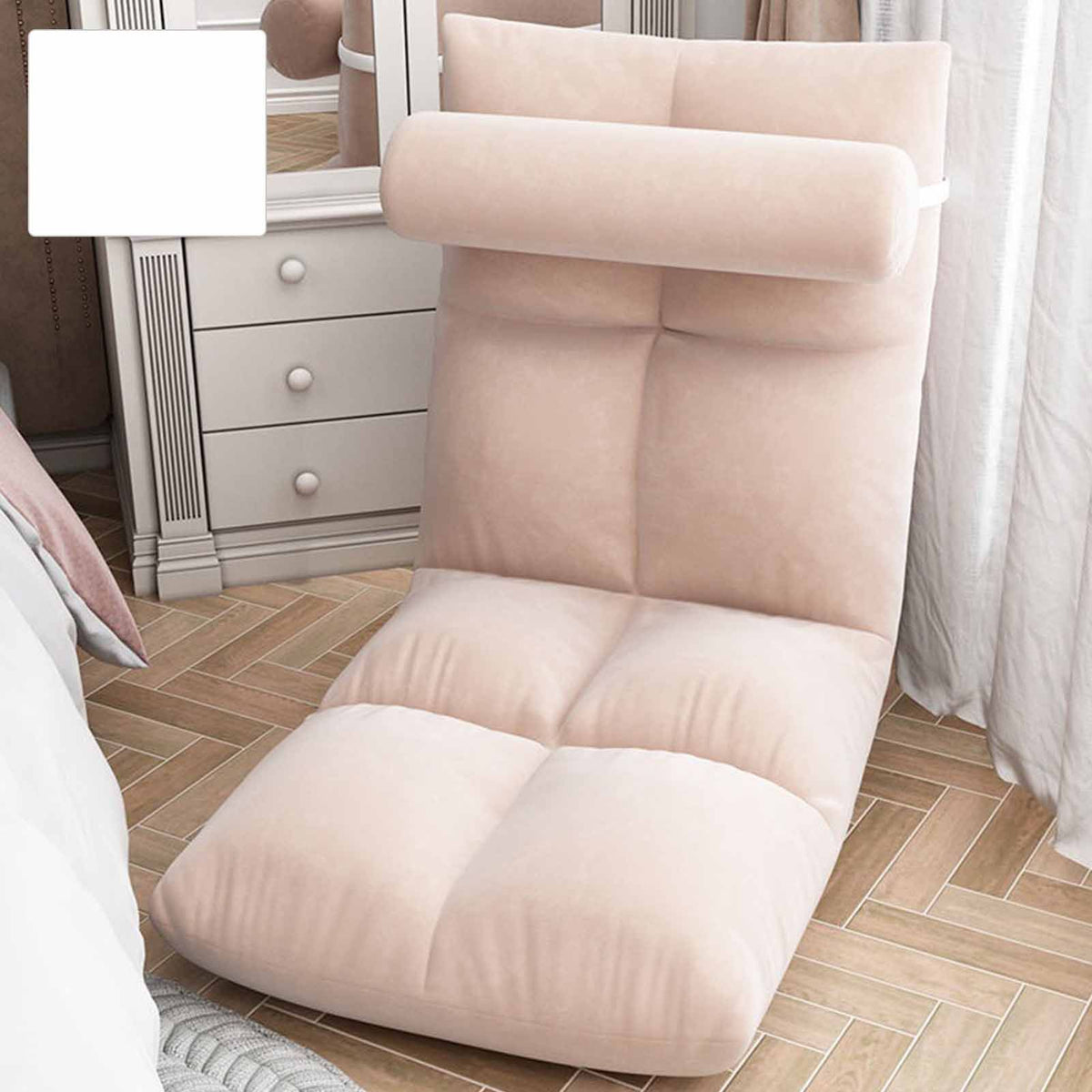 Floor Chair with Back Support Folding Sofa Chair Sleeper Bed Couch Recliner Floor Gaming Chair Meditation Chair for Adults Pink