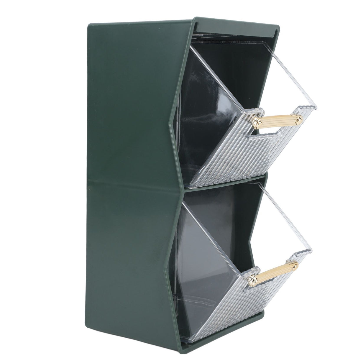 Tea Bag Storage Box Separate Storage Large Opening Beautiful Tea Bag Organizer for Capsules Coffee Tea Bags Green