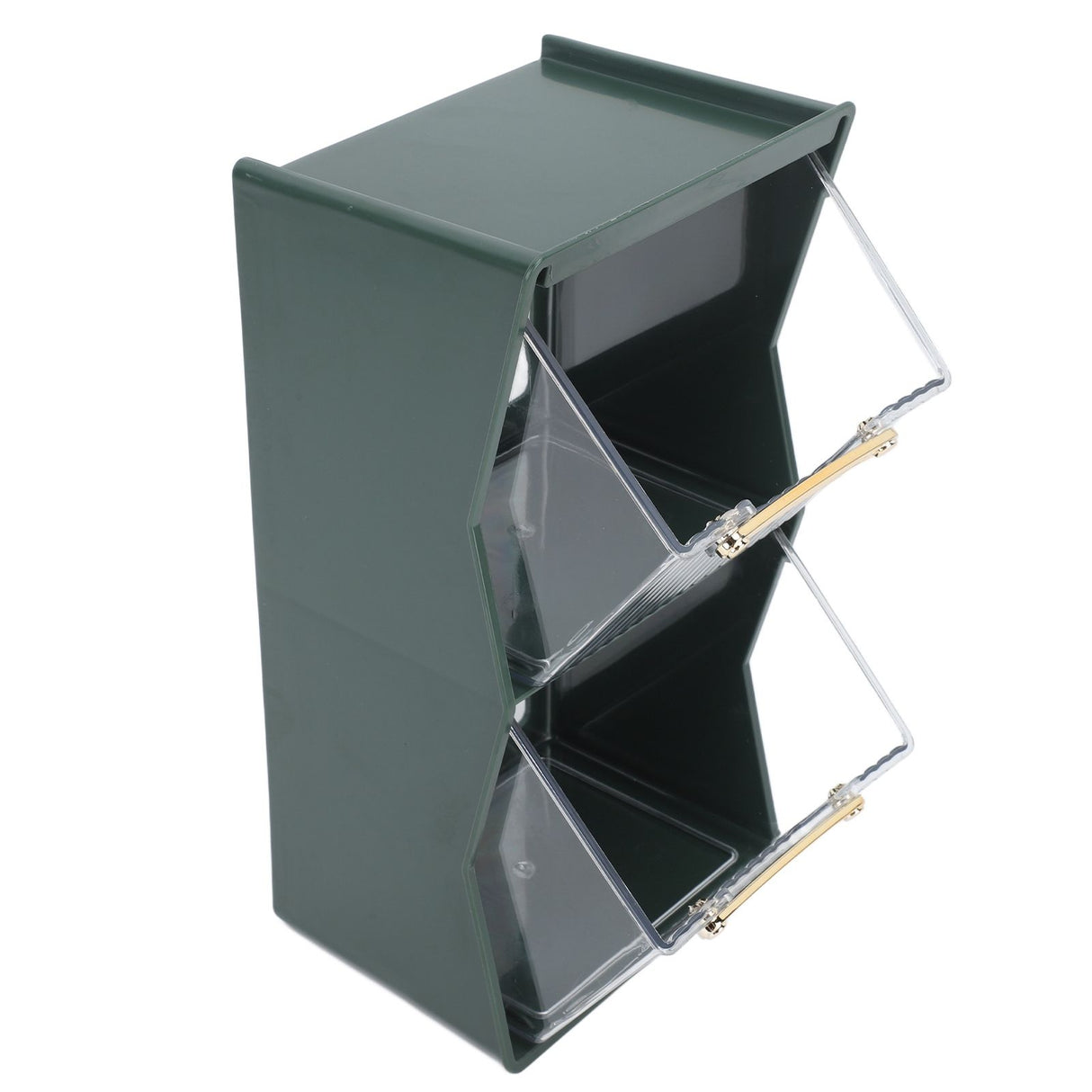 Tea Bag Storage Box Separate Storage Large Opening Beautiful Tea Bag Organizer for Capsules Coffee Tea Bags Green