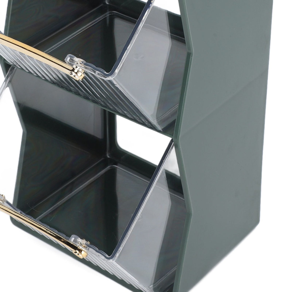 Tea Bag Storage Box Separate Storage Large Opening Beautiful Tea Bag Organizer for Capsules Coffee Tea Bags Green