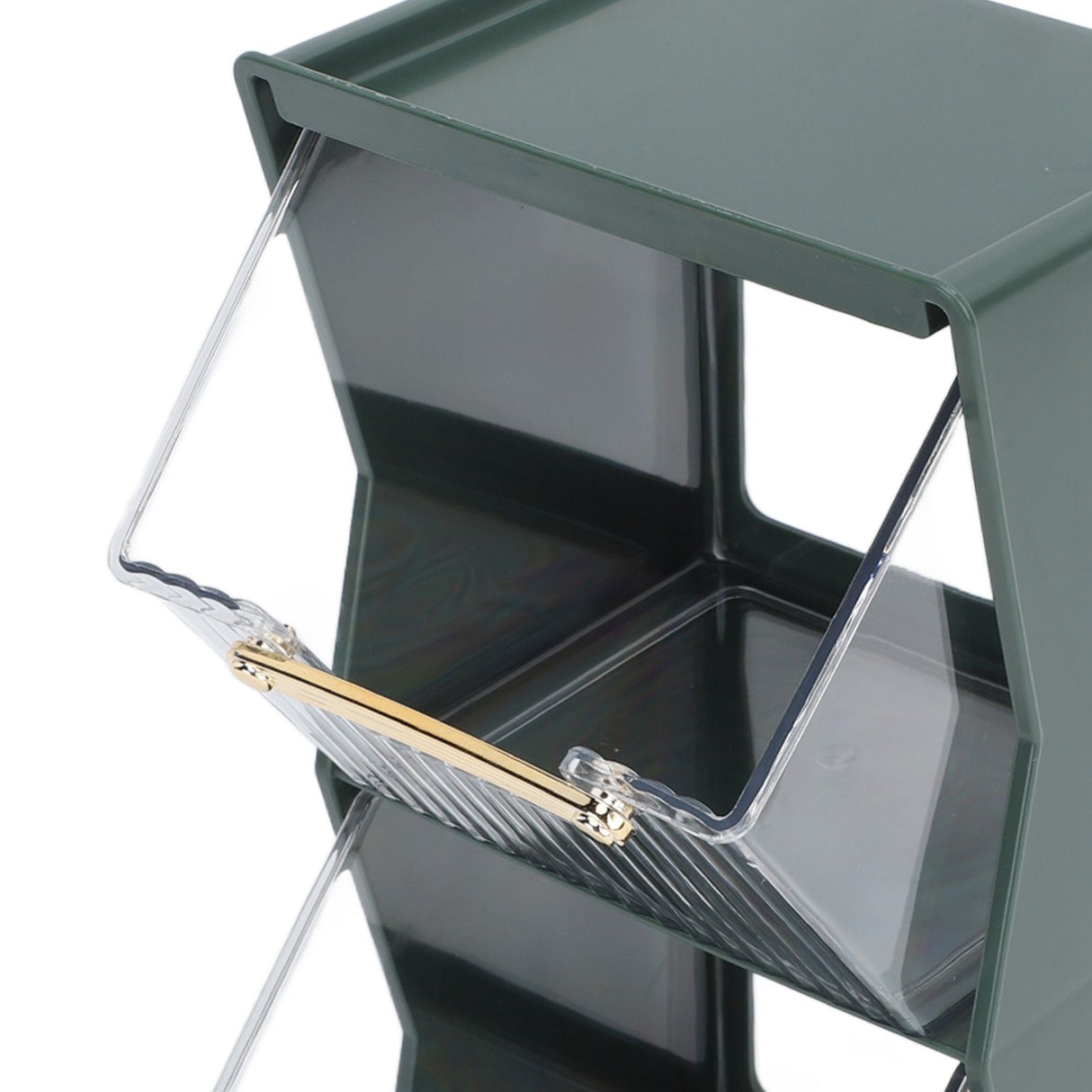 Tea Bag Storage Box Separate Storage Large Opening Beautiful Tea Bag Organizer for Capsules Coffee Tea Bags Green