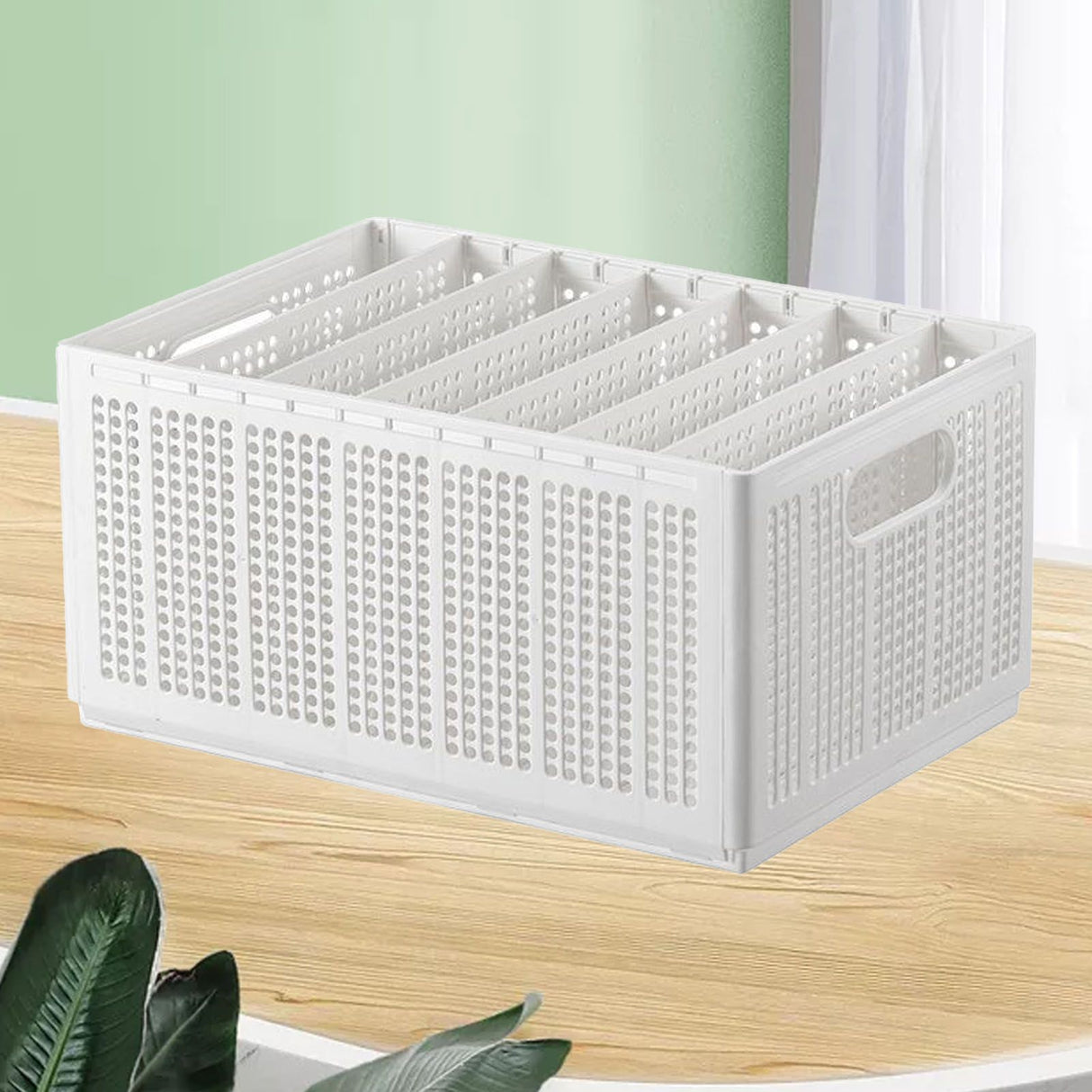 Closet Foldable Pants Storage Box Pure White Adjustable Dividers Rugged Divided Clothing Storage Boxes for Bedroom Wardrobe Large 7 Grids: 6 Baffles