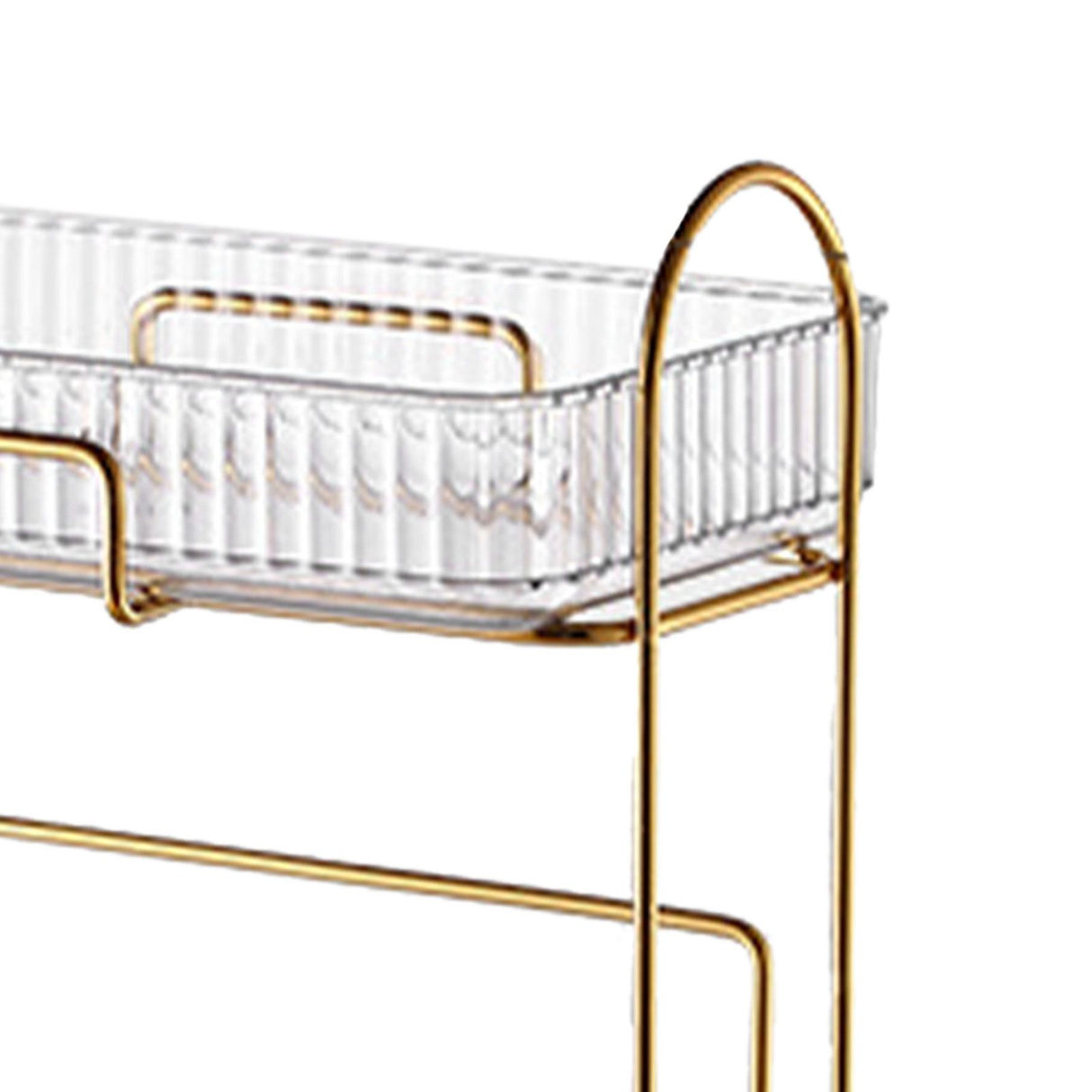 Makeup Organizer 2 Tier Bathroom Countertop Organizer Large Capacity Cosmetic Holder Shelf for Bedroom Dresser Transparent