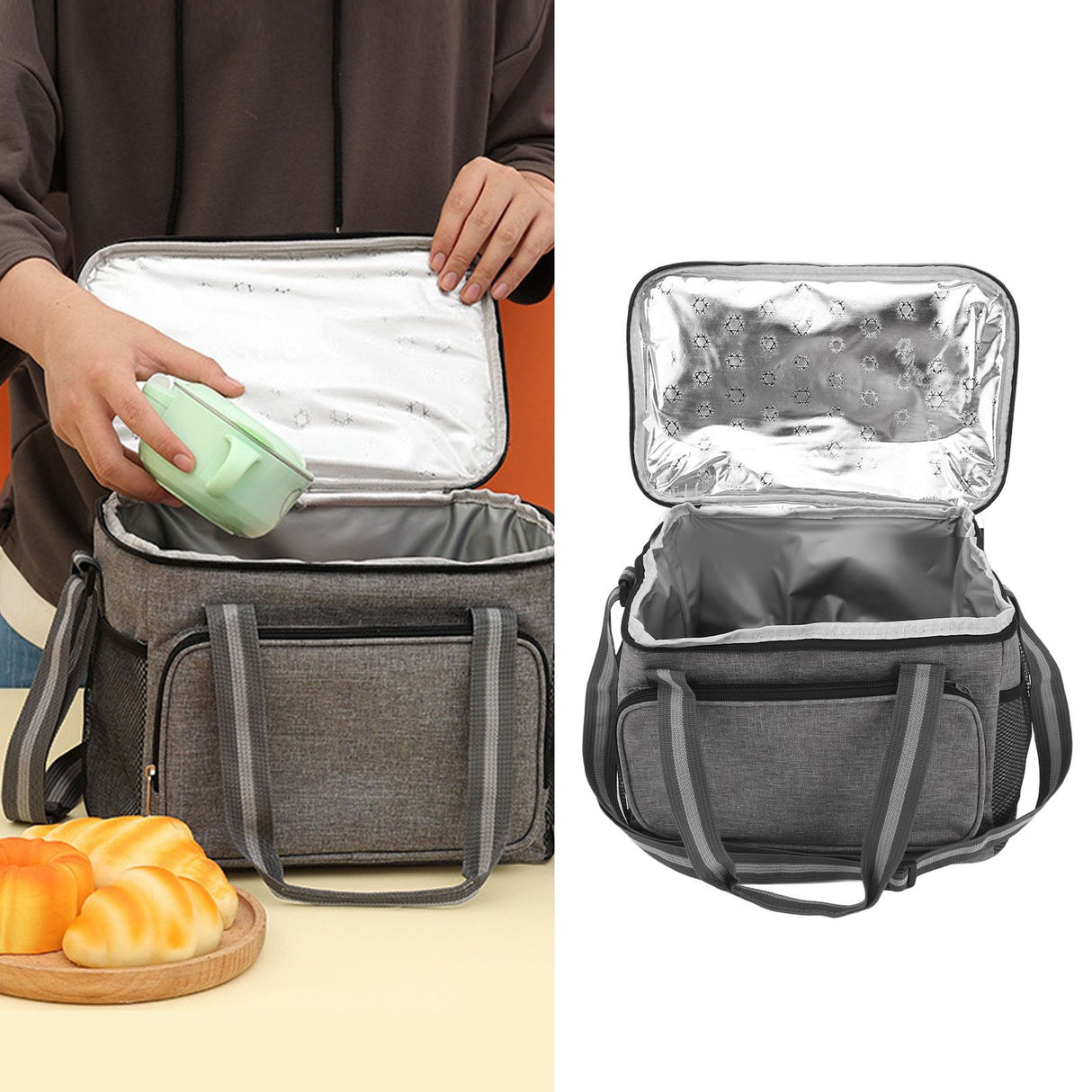 12L Insulated Bag Portable Insulated Food Delivery Bag Leakproof Thermal Bag for Camping Travel Picnic Party