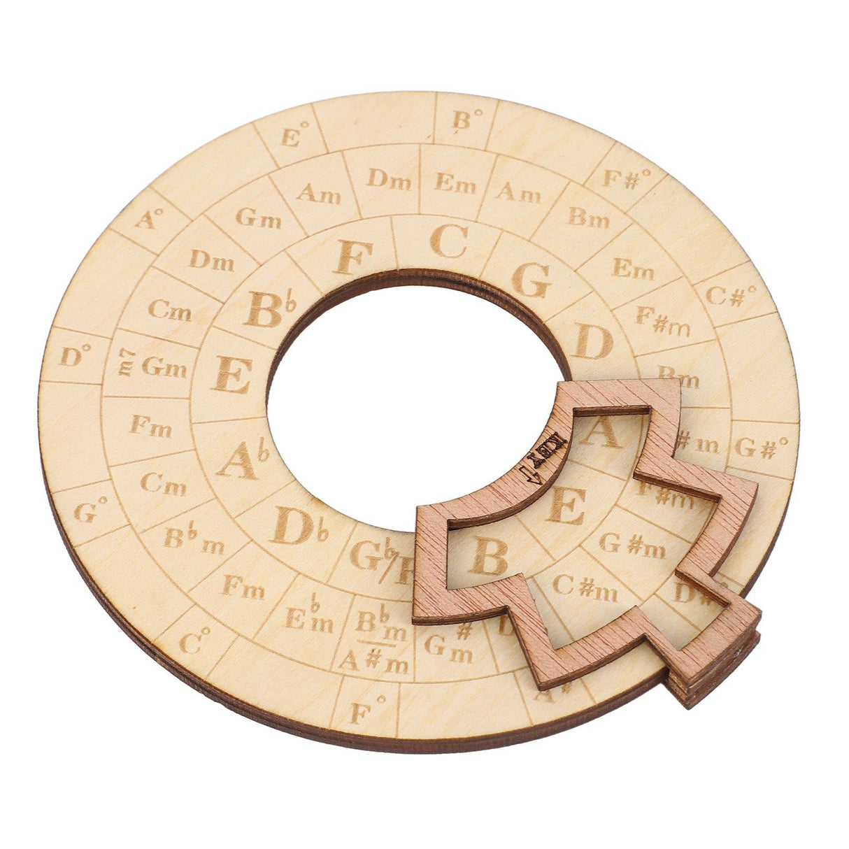 Wooden Music Circle Wheel Educational Rugged Adjustable Durable Circle of Fifths Wheel for Musician