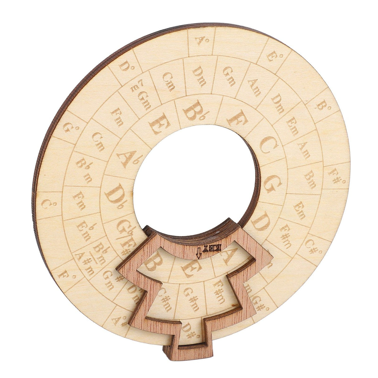 Wooden Music Circle Wheel Educational Rugged Adjustable Durable Circle of Fifths Wheel for Musician