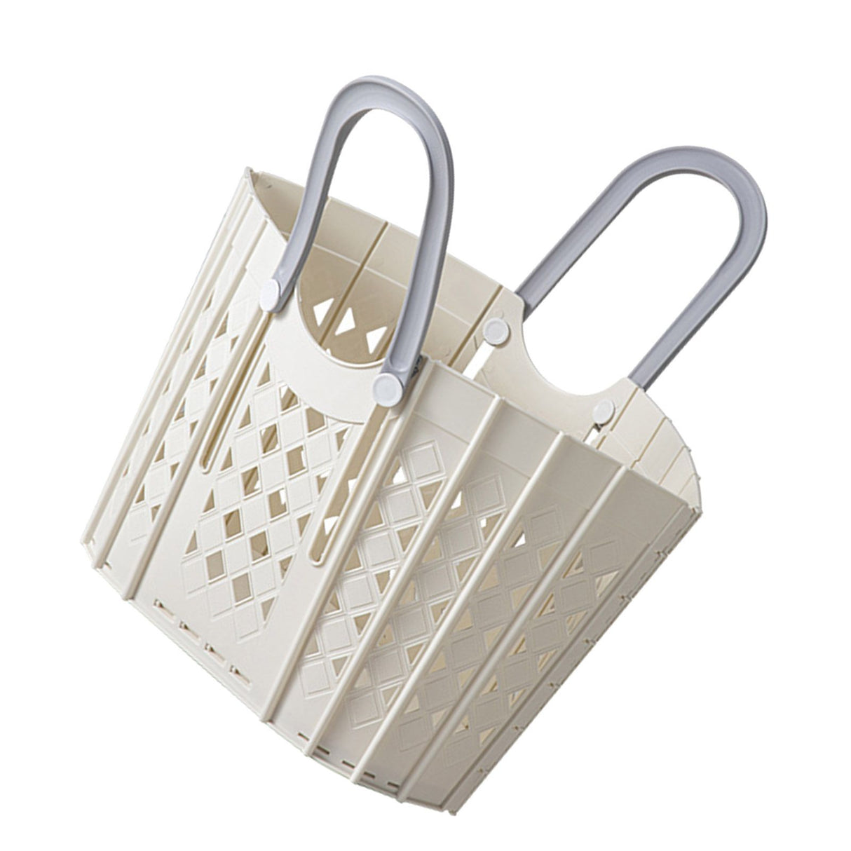 Laundry Basket Multifunction Plastic Foldable Clothes Hamper with Handles for Home Bathroom White