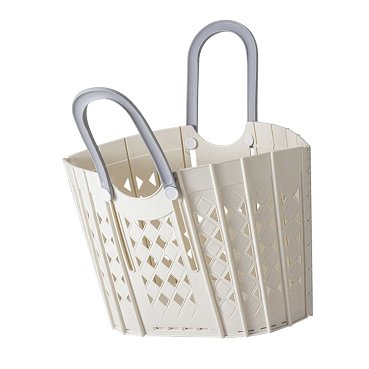 Laundry Basket Multifunction Plastic Foldable Clothes Hamper with Handles for Home Bathroom White