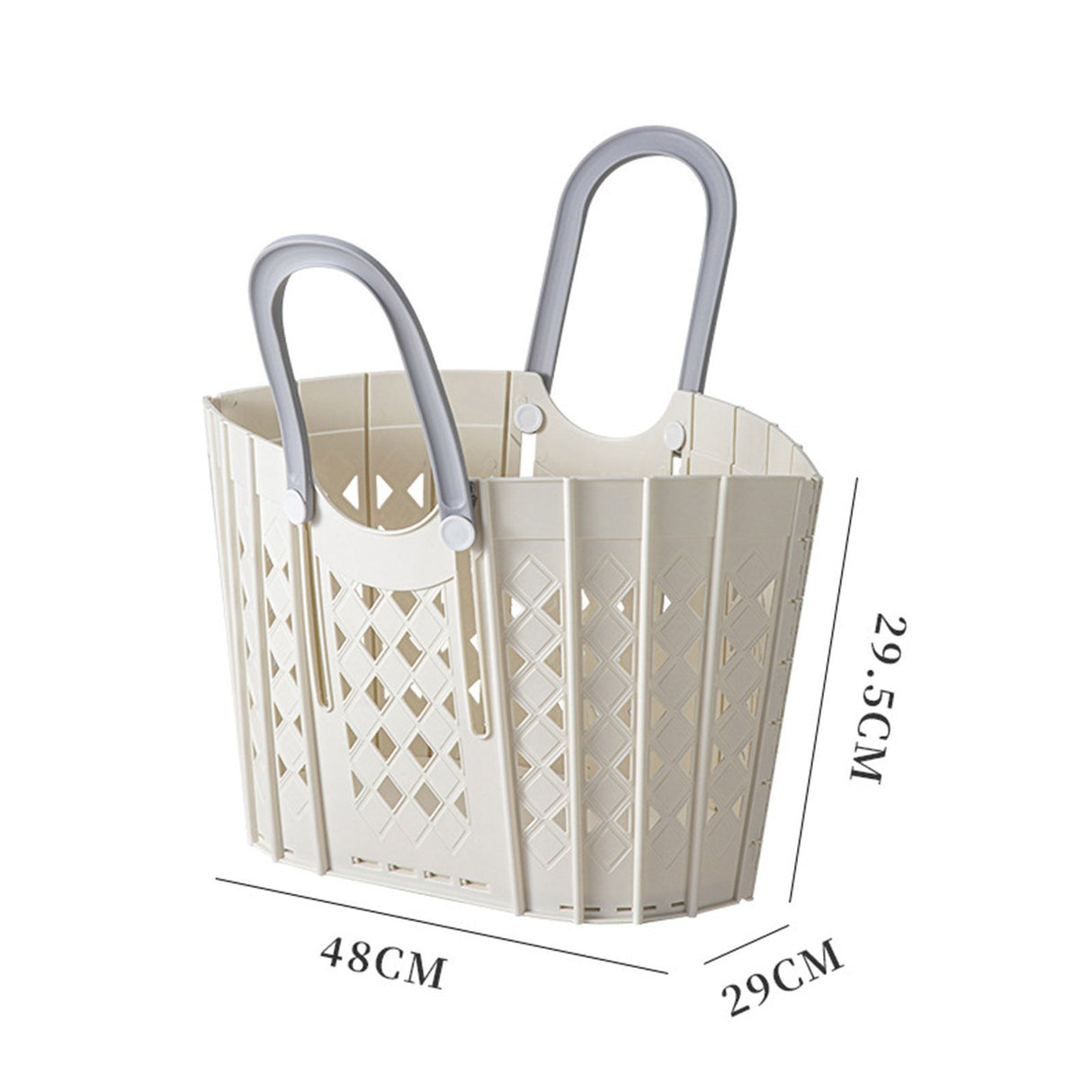 Laundry Basket Multifunction Plastic Foldable Clothes Hamper with Handles for Home Bathroom White