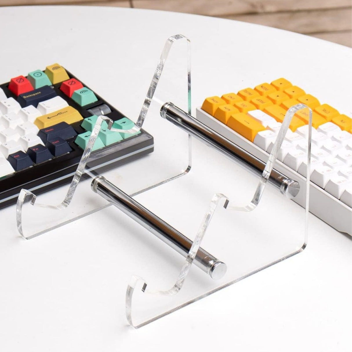 Mechanical Keyboard Display Stand Detachable Safe Stable Anti Slip Transparent Acrylic Keyboard Display Stand Holder for Tablet Photo Paintings