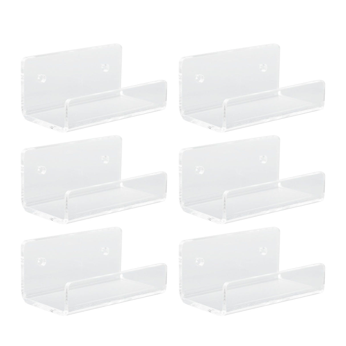 6Pcs Wall Mount Vinyl Record Shelf Clear Clear Acrylic Record CD Storage Rack Floating Wall Shelves for Bathroom Bedroom Living Room Kitchen