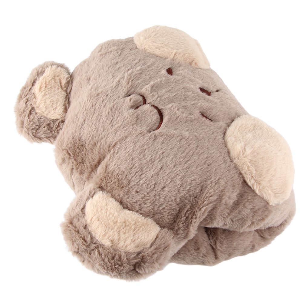 Stuffed Animals Travel Blanket Pillow Set Soft Plush Hugging Pillow Cute Plush Toy with Hand Warmer Design for Travel Home Office Bear