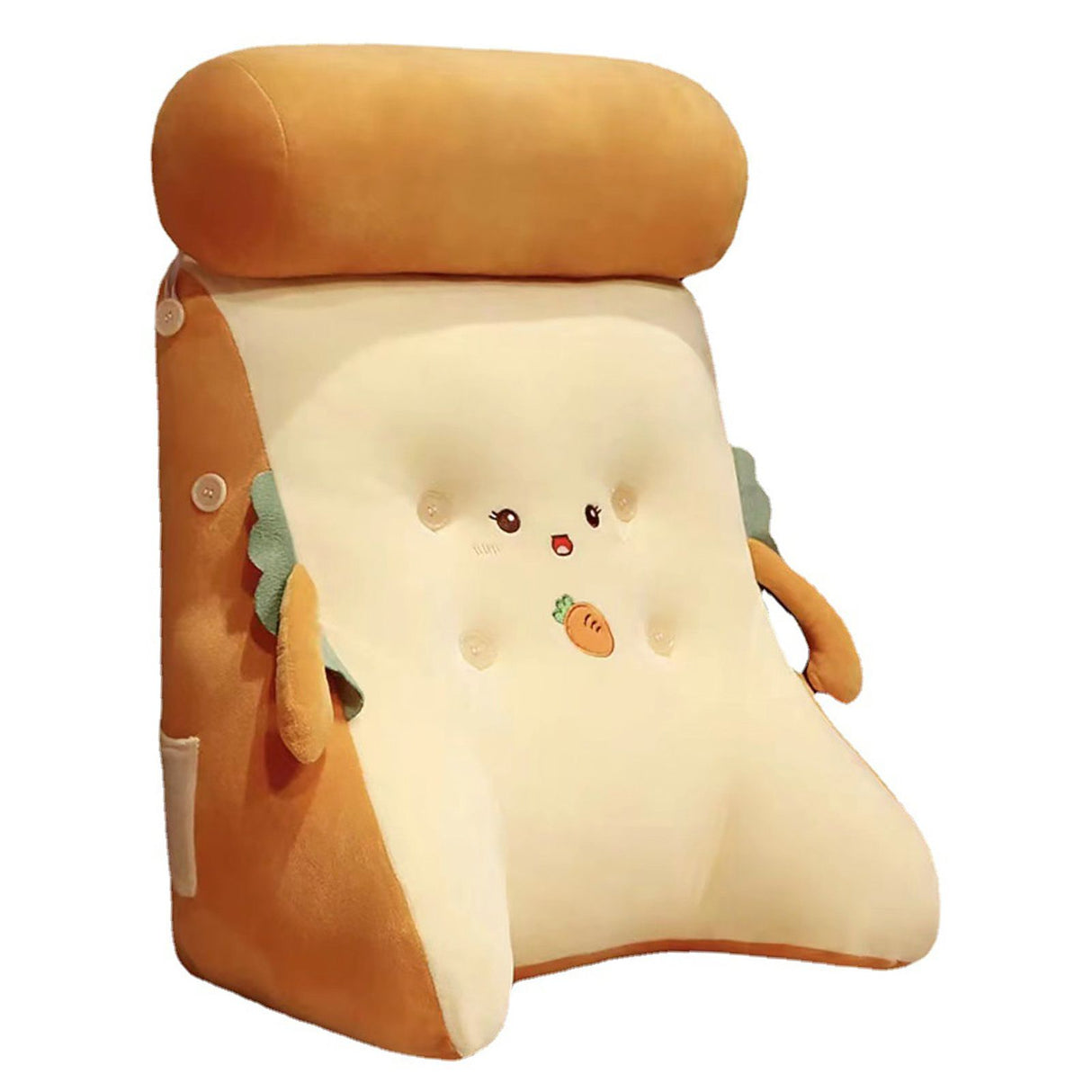 Backrest Pillow Washable Removable Cover Soft Cartoon Animal Back Support Cushion for Office Chair Bedside Carrot