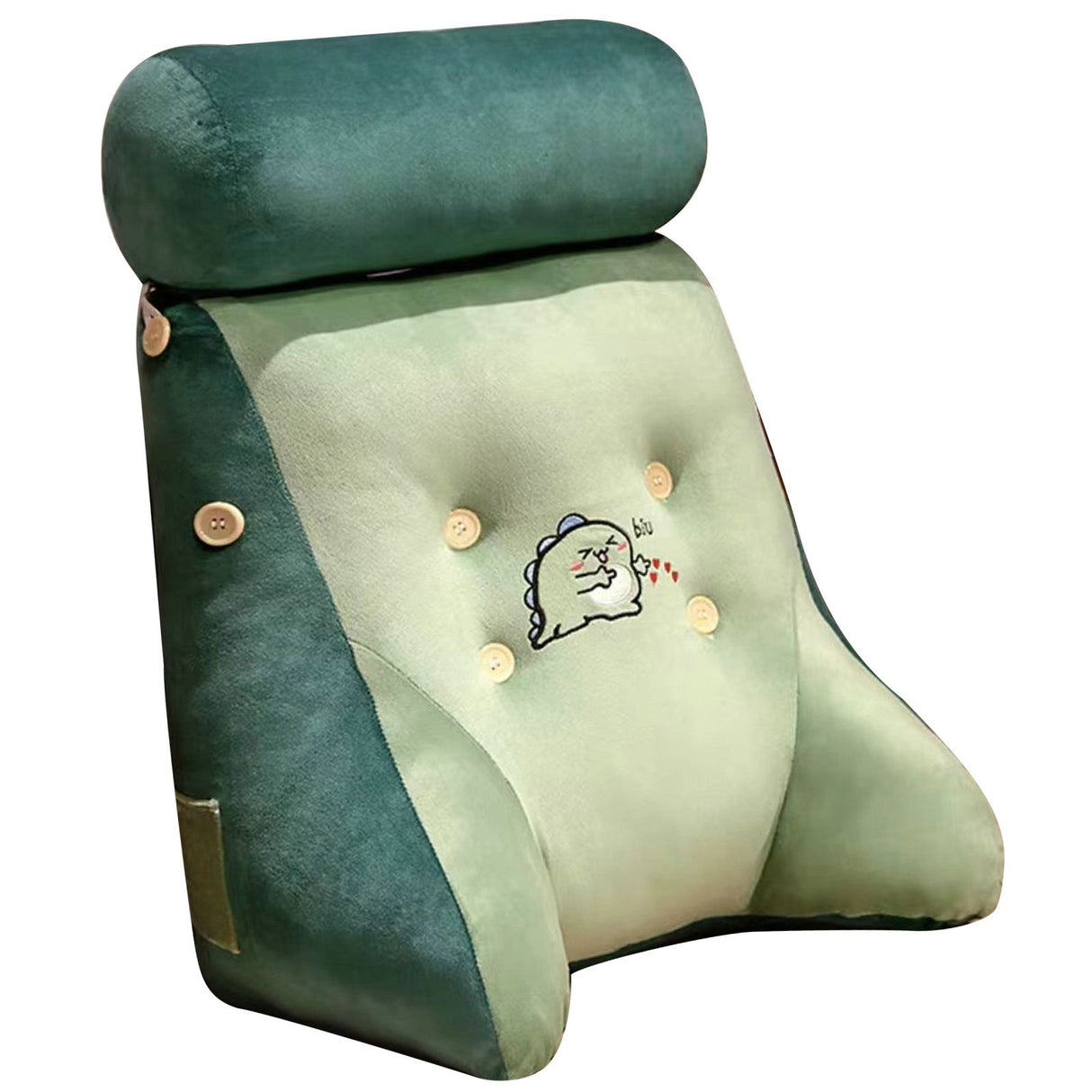 Backrest Pillow Washable Removable Cover Soft Cartoon Animal Back Support Cushion for Office Chair Bedside Dinosaur