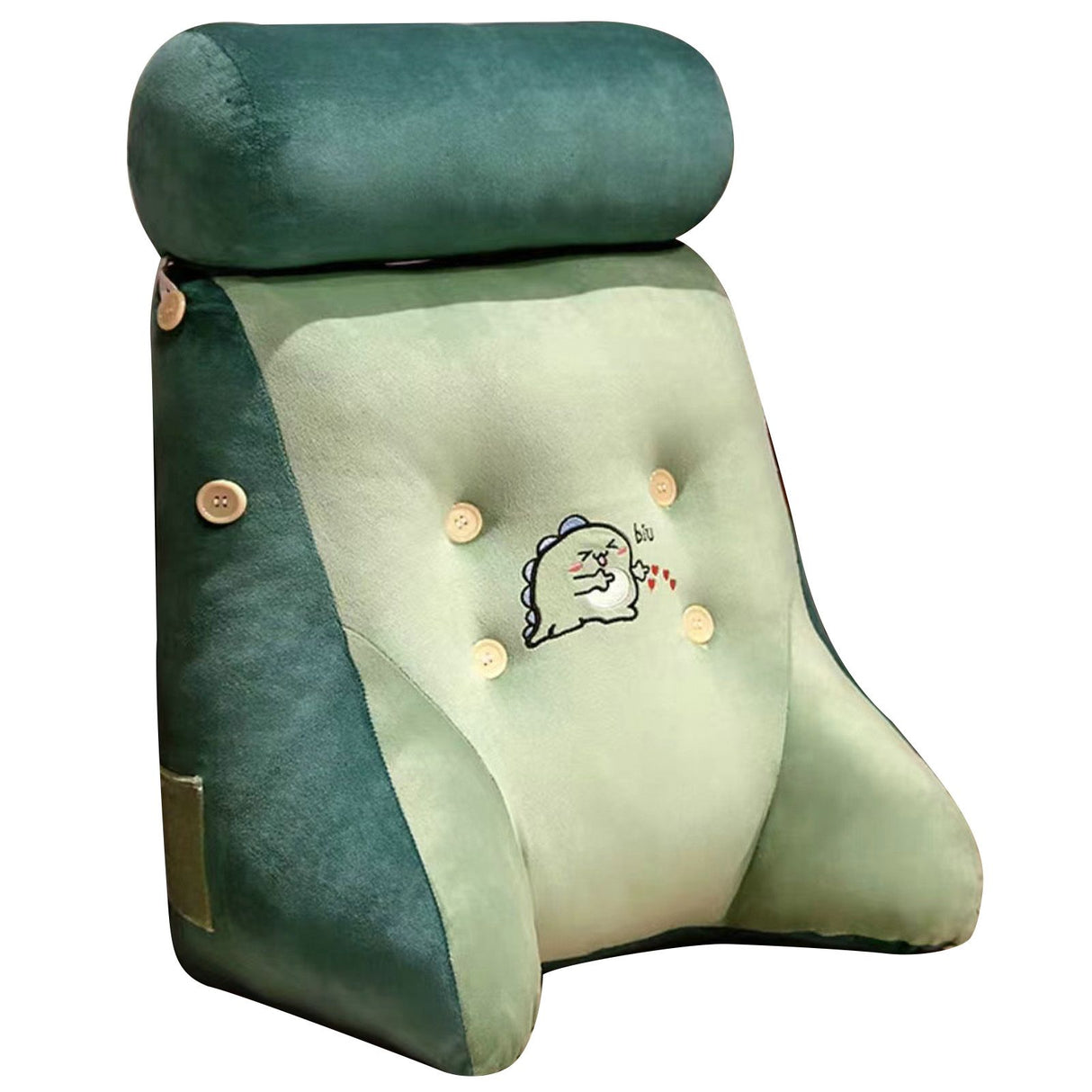 Backrest Pillow Washable Removable Cover Soft Cartoon Animal Back Support Cushion for Office Chair Bedside Dinosaur
