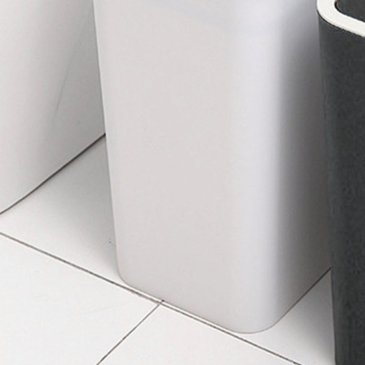 Household Garbage Cans Sealed Large Capacity Odorless With Press Top Plastic Trash Bin For Home Kitchen Living Room Bathroom White