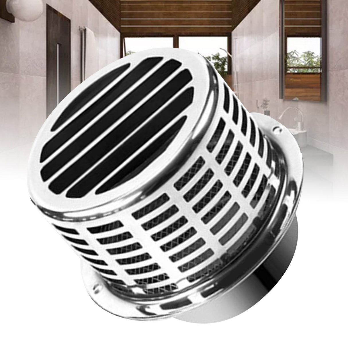 304 Stainless Steel Exhaust Hood Weatherproof Round Ventilation Grill Range Hood Exhaust Pipe Cover 150mm 304 Column Hood