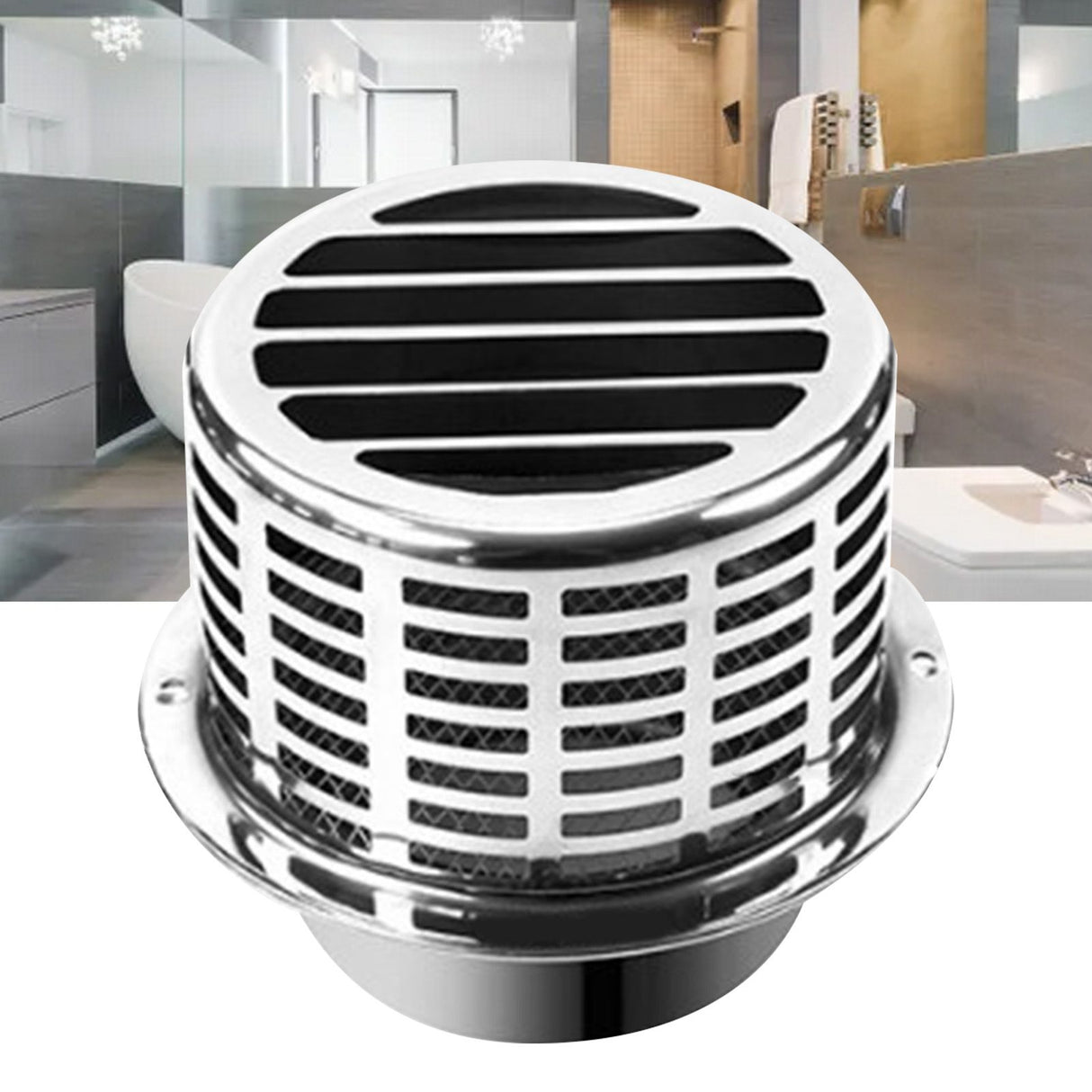 304 Stainless Steel Exhaust Hood Weatherproof Round Ventilation Grill Range Hood Exhaust Pipe Cover 150mm 304 Column Hood