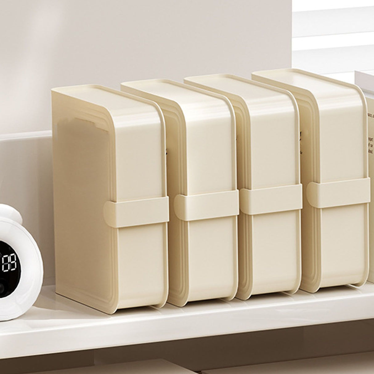 Desktop Storage Box Multi Compartments Plastic Simple Data Cable Organizer Box for Charger Earphones Phone Case Film