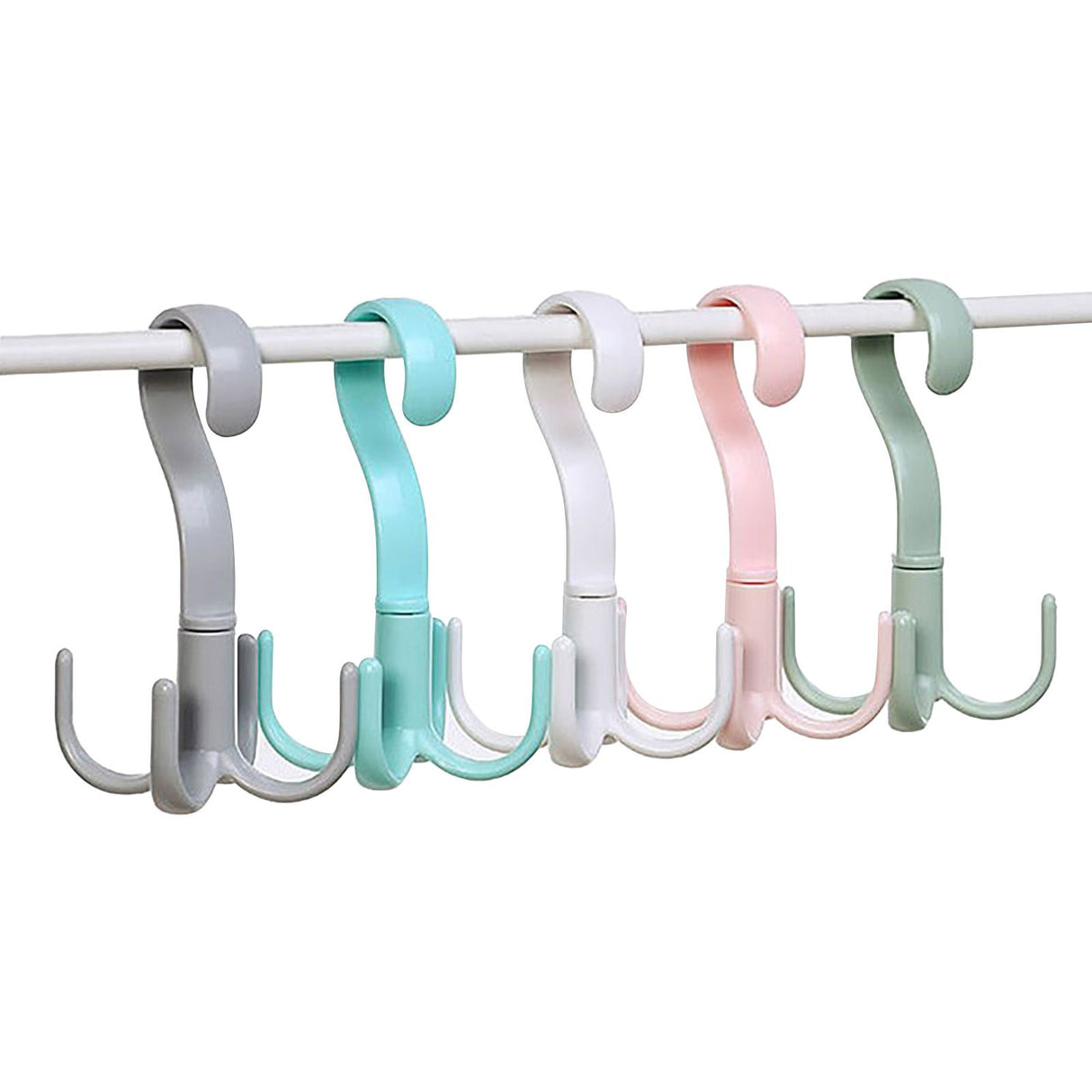 8 Pcs 4 Claws Closet Hangers 360 Degree Rotatable Closet Hanger Hook Thickened Strong Load Bearing Random Color