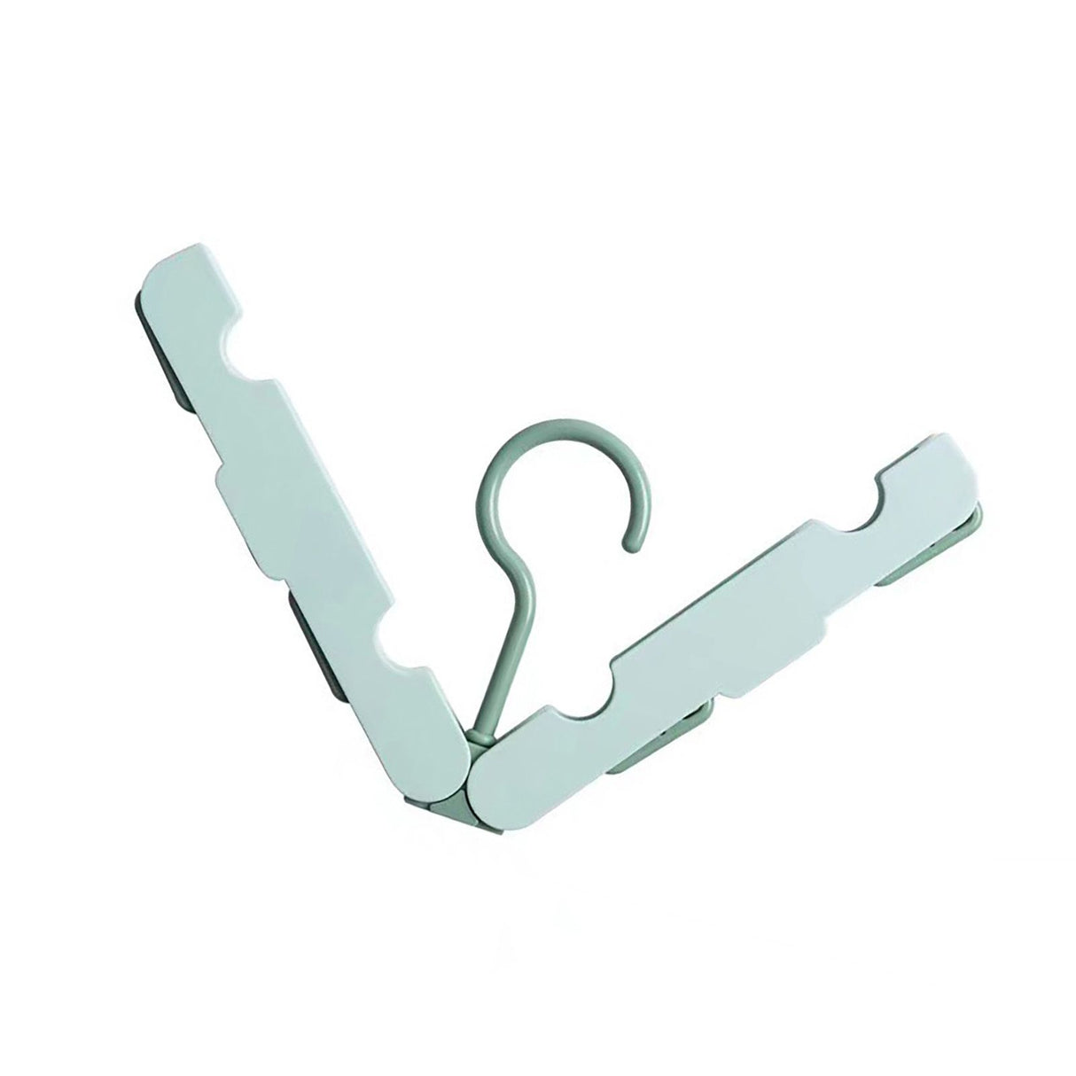 Clothes Hanger Rack Anti Slip Multifunctional Foldable Travel Hanger with Clips for Home Dorm Light Green
