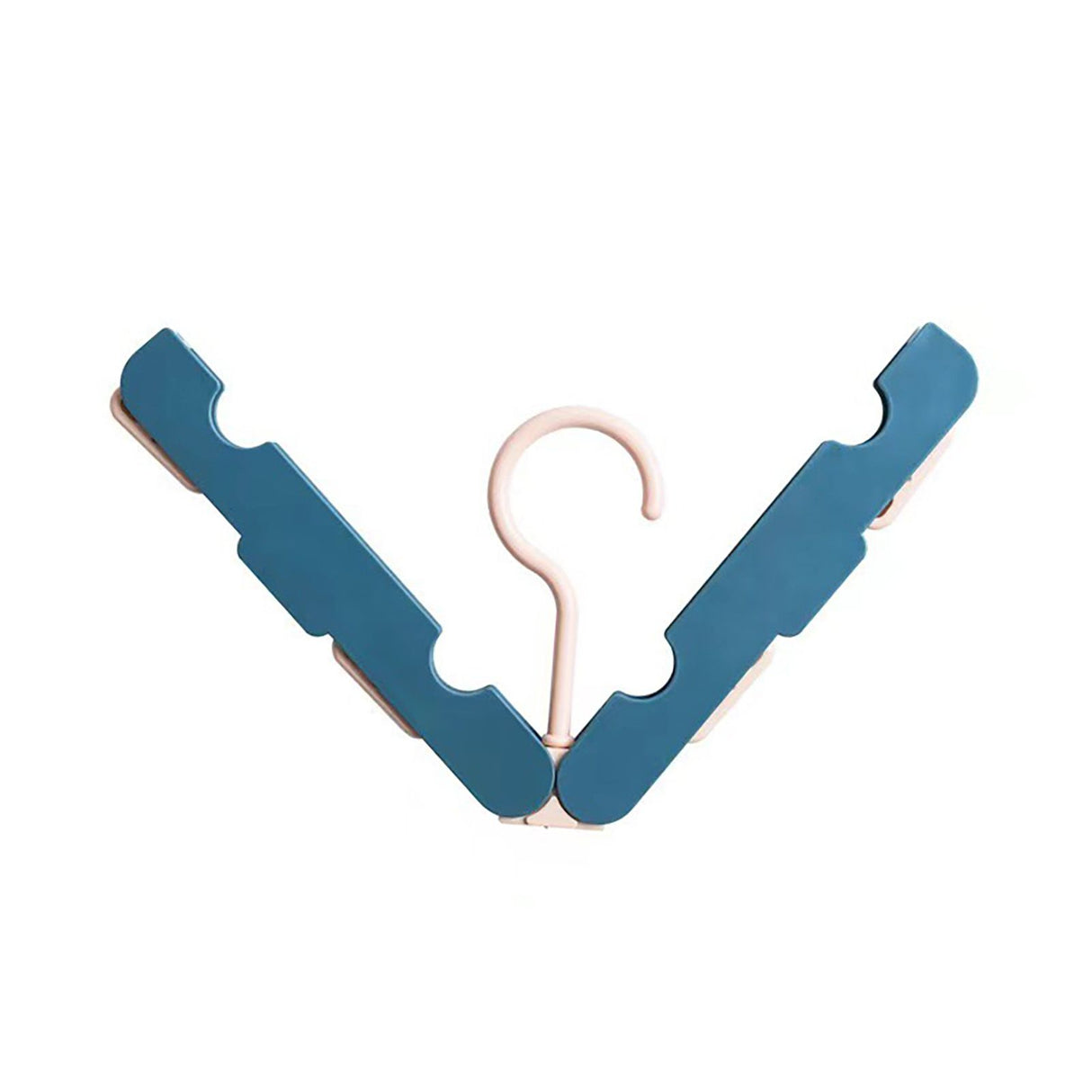 Clothes Hanger Rack Anti Slip Multifunctional Foldable Travel Hanger with Clips for Home Dorm Dark Blue