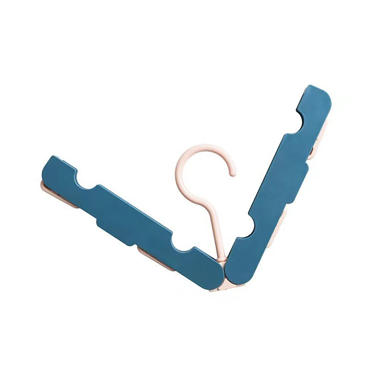 Clothes Hanger Rack Anti Slip Multifunctional Foldable Travel Hanger with Clips for Home Dorm Dark Blue