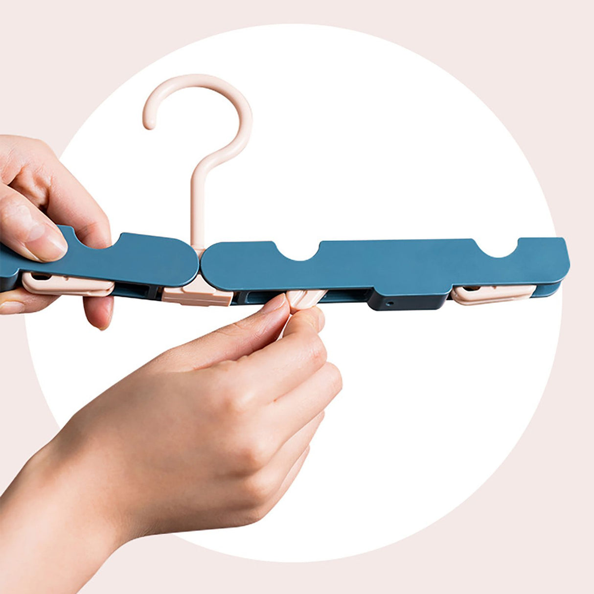 Clothes Hanger Rack Anti Slip Multifunctional Foldable Travel Hanger with Clips for Home Dorm Grey