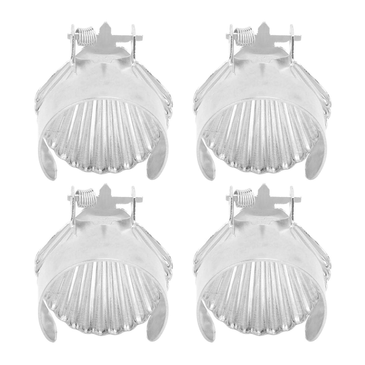 4Pcs Candle Snuffer Candle Extinguisher Metal Shell Pattern Automatic Candle Stopper for Candle Extinguishing Silver
