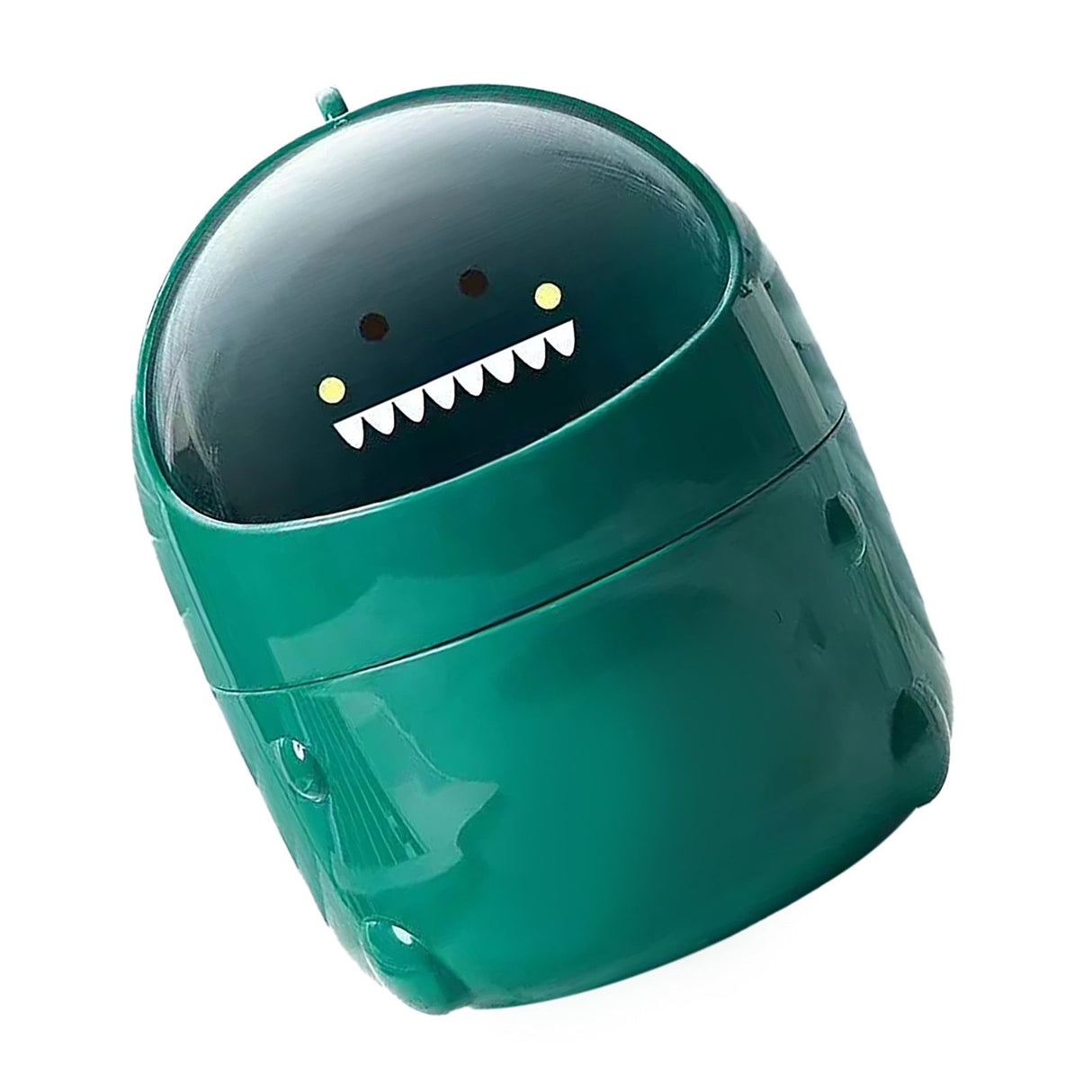 Desktop Trash Can Plastic with Lid Mini Small Cute Shaped for Dining Table Desk Home Office Easy Storage S Green
